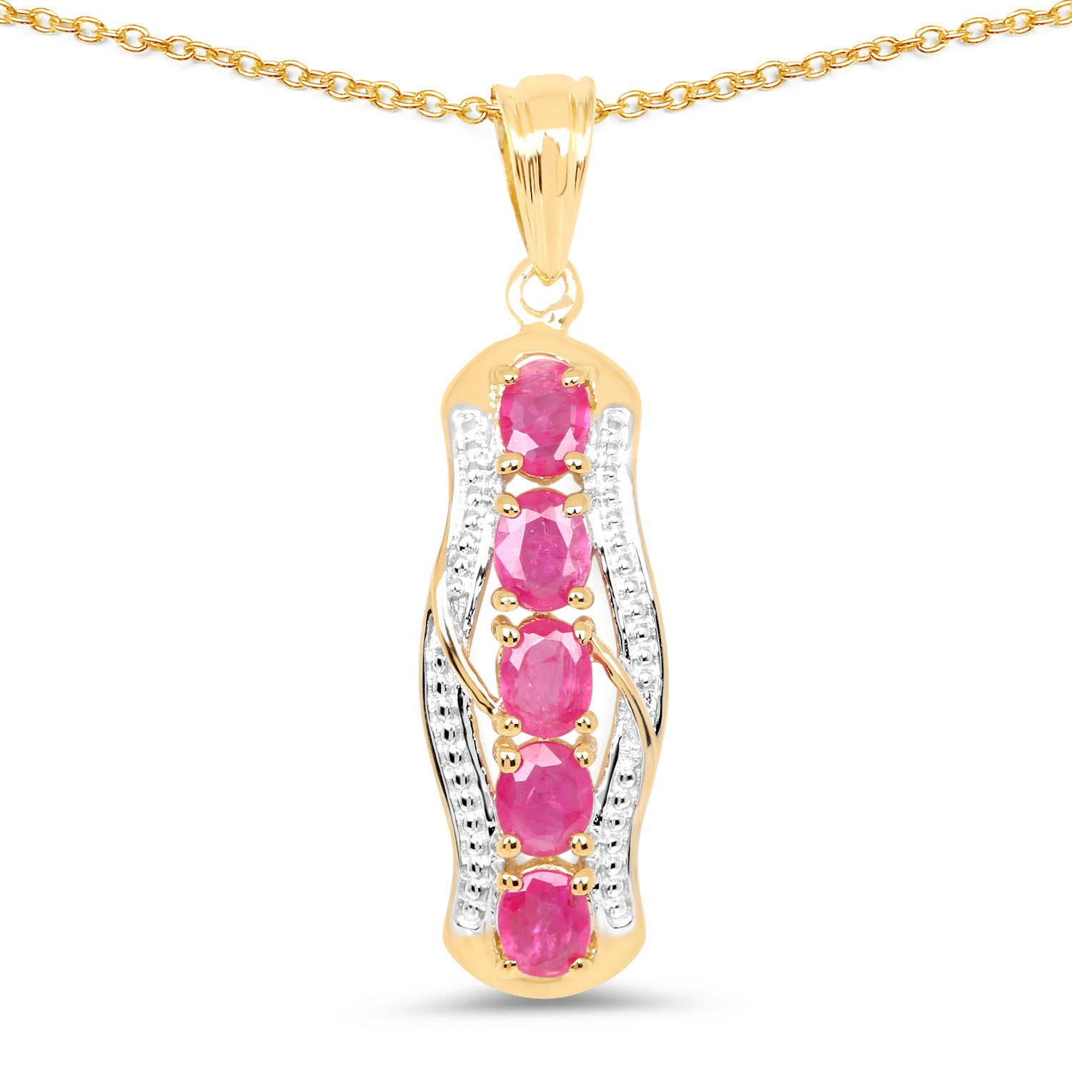 1.50 Carat Genuine Ruby .925 Sterling Silver Pendant