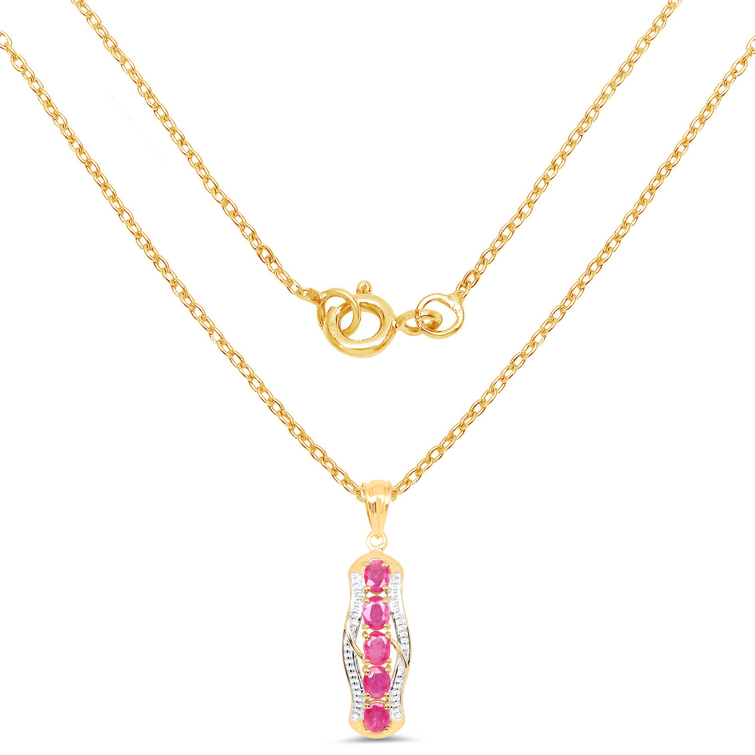 1.50 Carat Genuine Ruby .925 Sterling Silver Pendant