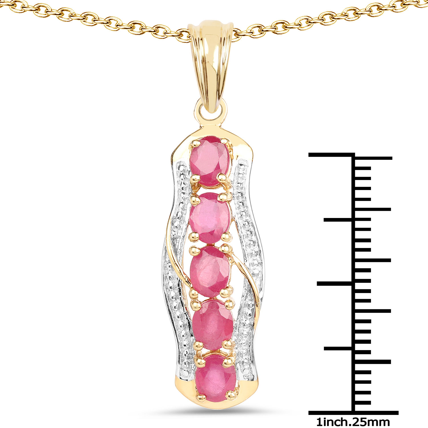 1.50 Carat Genuine Ruby .925 Sterling Silver Pendant