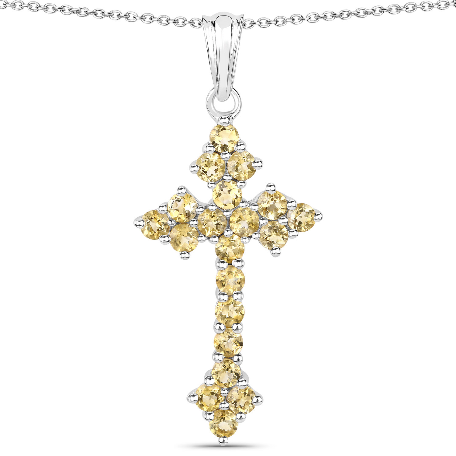 2.00 Carat Genuine Citrine .925 Sterling Silver Pendant