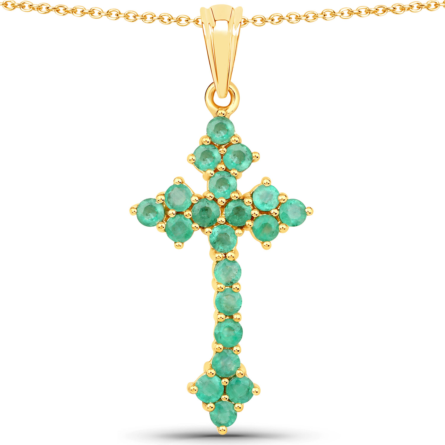 2.00 Carat Genuine Zambian Emerald .925 Sterling Silver Pendant