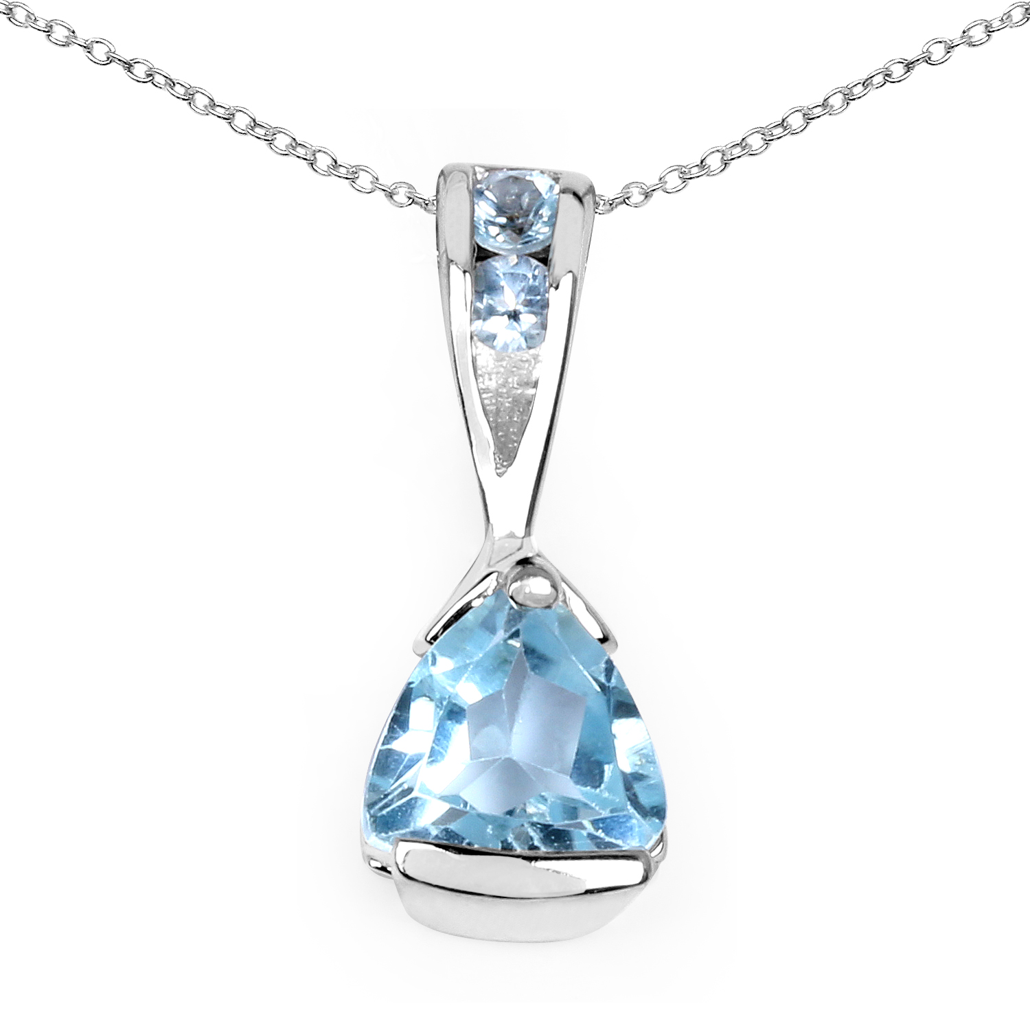 0.77 Carat Genuine Blue Topaz .925 Sterling Silver Pendant