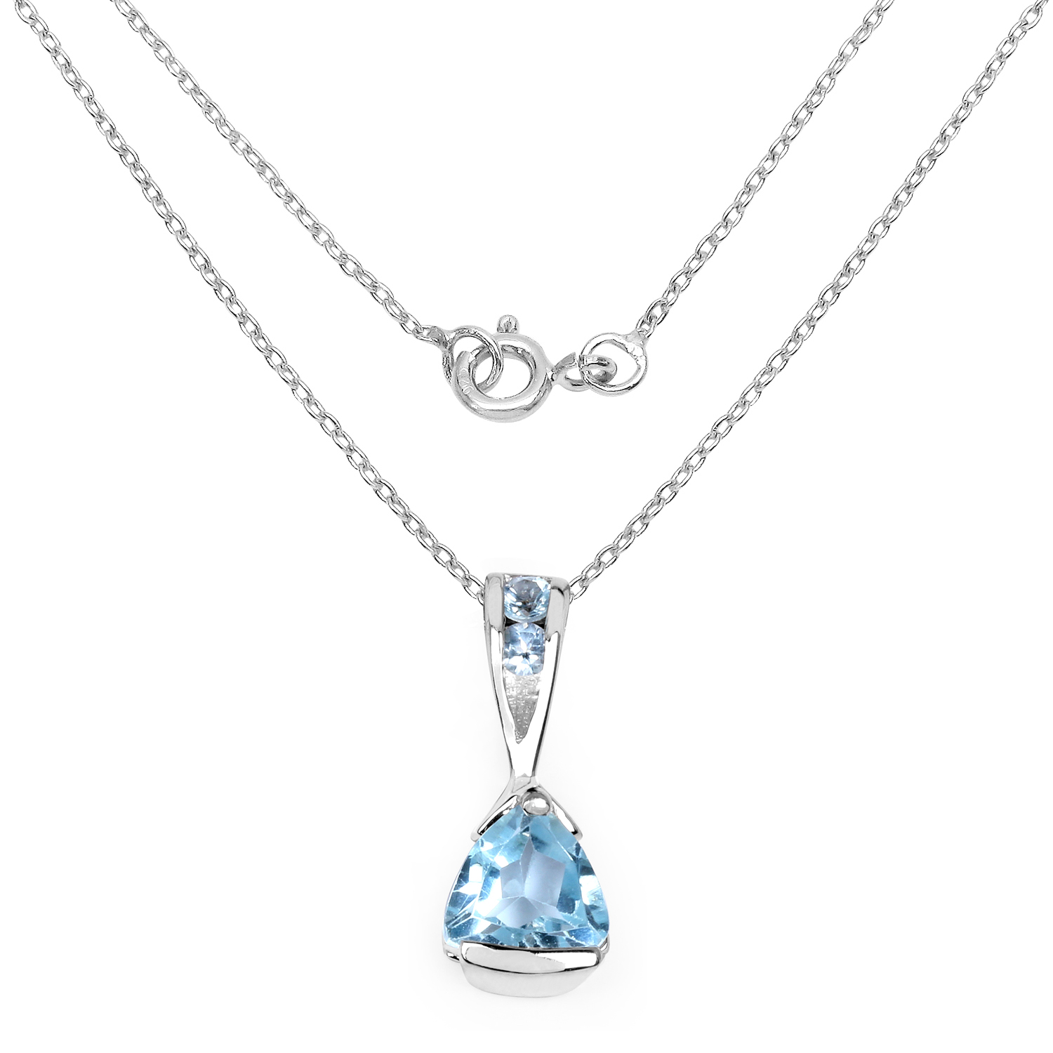 0.77 Carat Genuine Blue Topaz .925 Sterling Silver Pendant