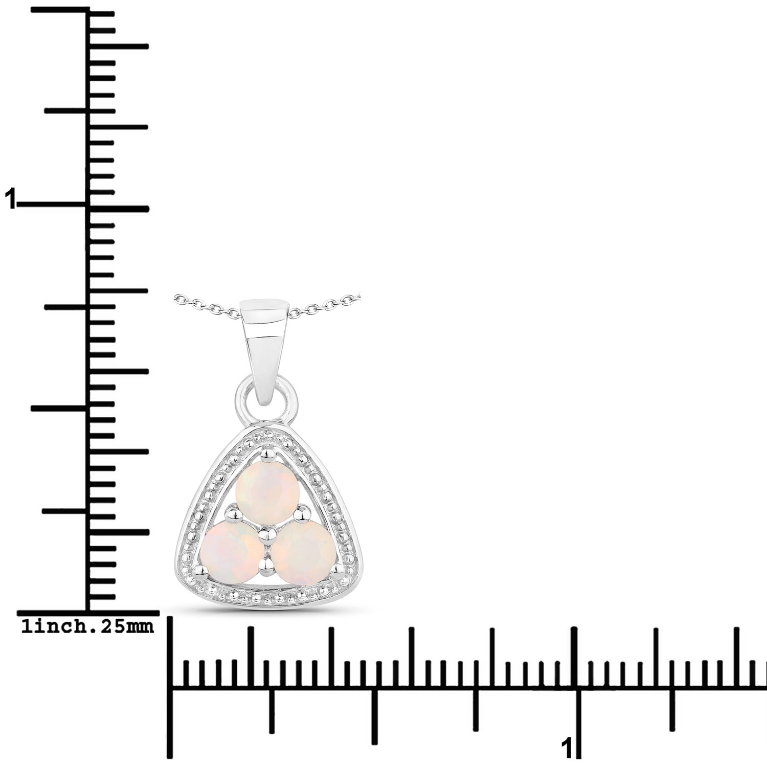 0.45 Carat Genuine Ethiopian Opal .925 Sterling Silver Pendant