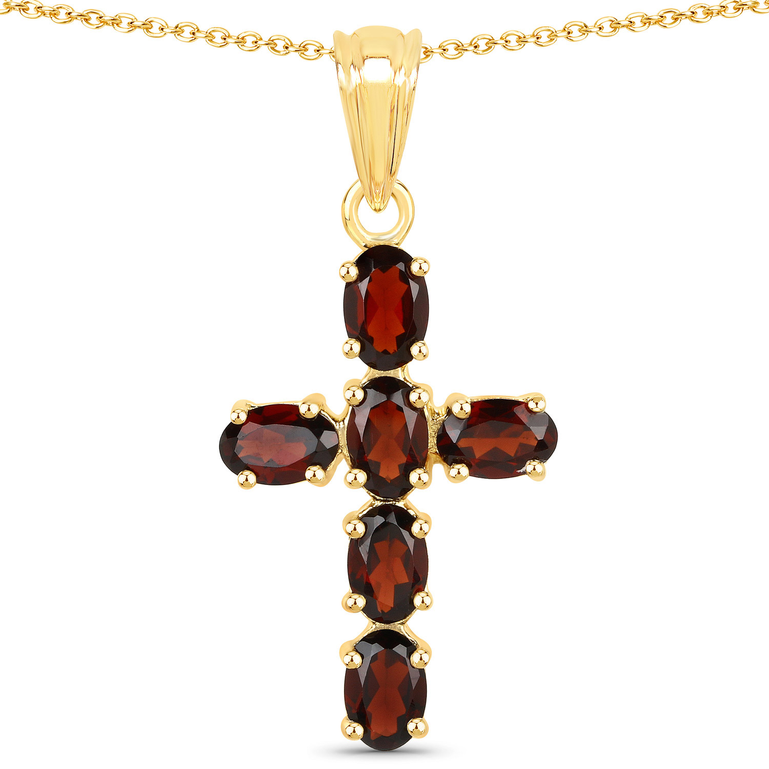 3.06 Carat Genuine Garnet .925 Sterling Silver Pendant