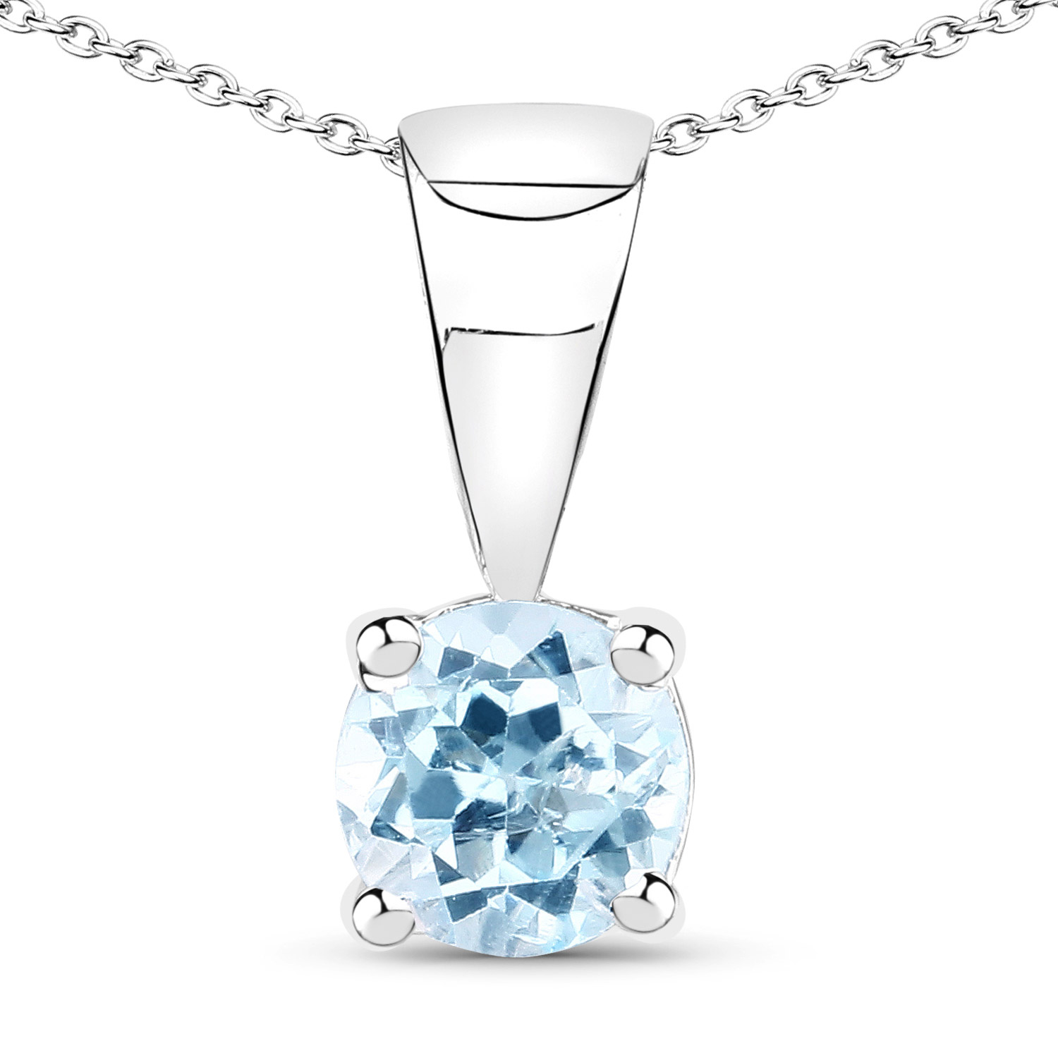0.60 Carat Genuine Blue Topaz .925 Sterling Silver Pendant