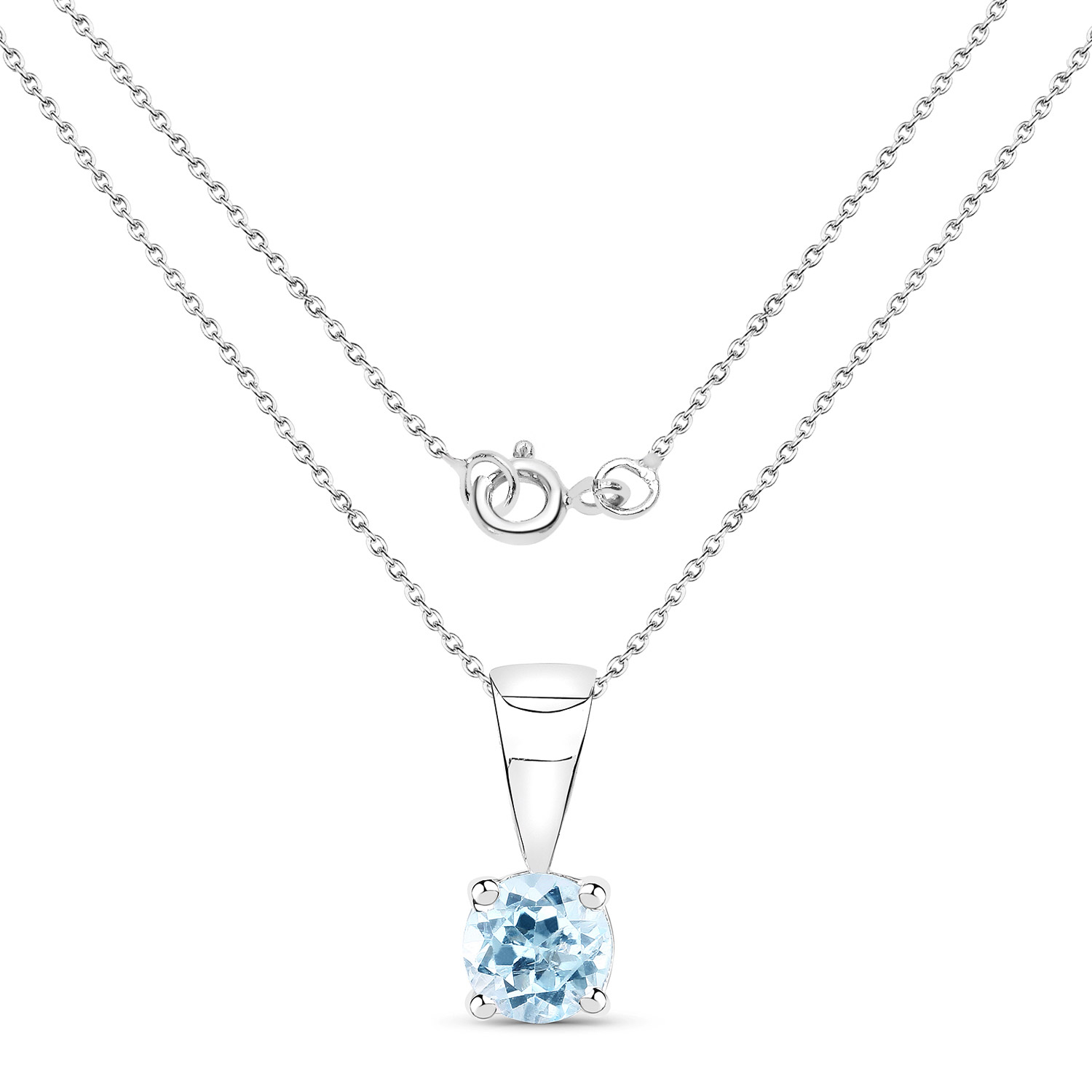 0.60 Carat Genuine Blue Topaz .925 Sterling Silver Pendant