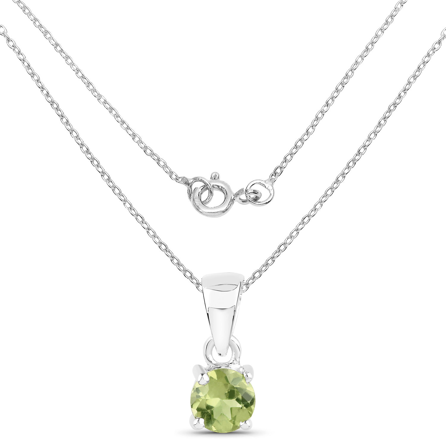 0.51 Carat Genuine Peridot .925 Sterling Silver Pendant