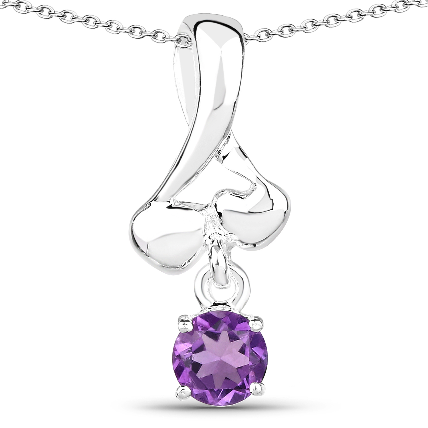 0.73 Carat Genuine Amethyst .925 Sterling Silver Pendant