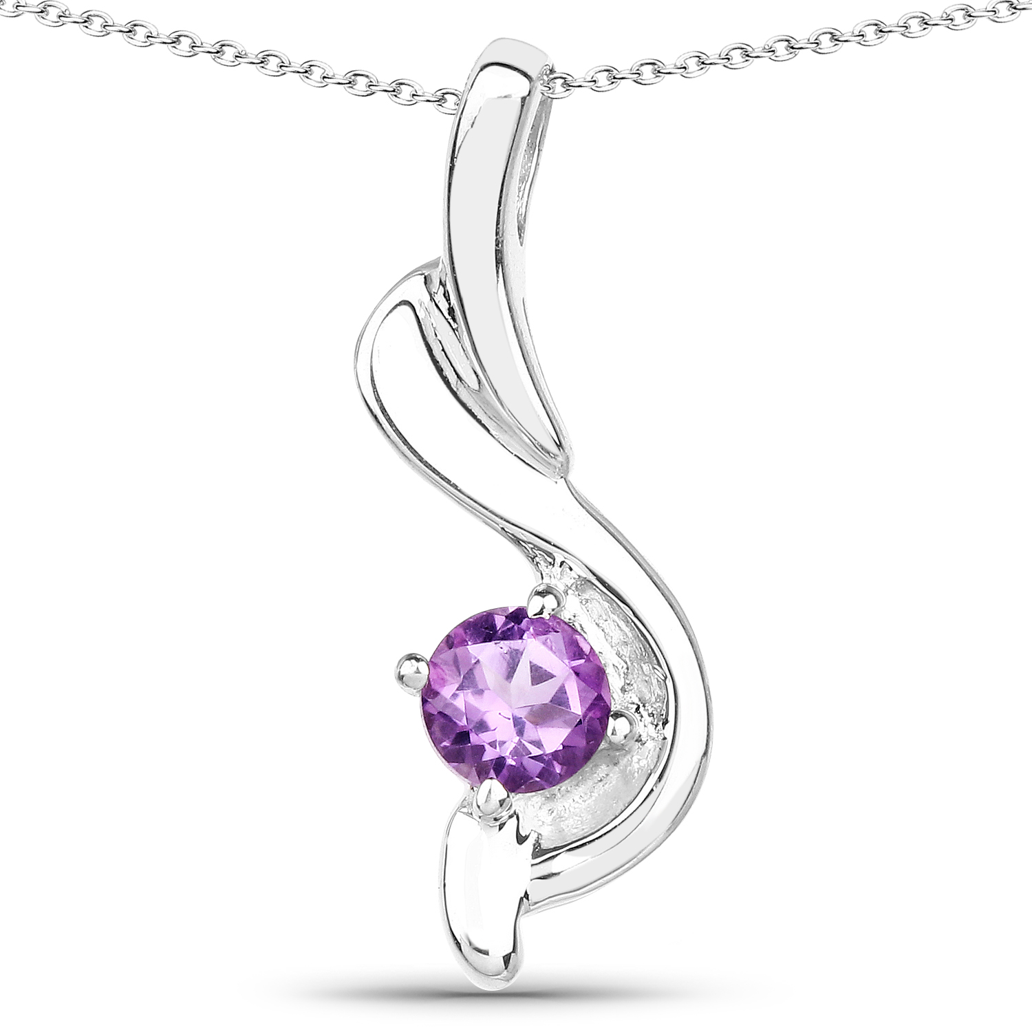 0.45 Carat Genuine Amethyst .925 Sterling Silver Pendant