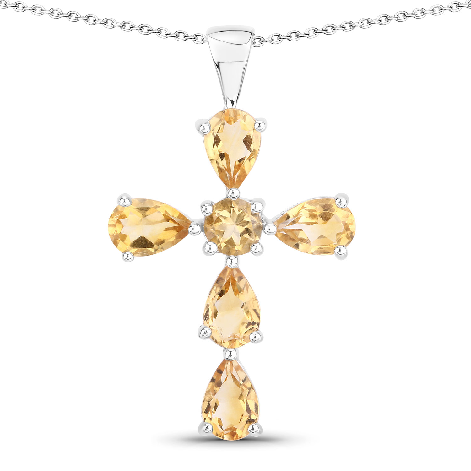 2.08 Carat Genuine Citrine .925 Sterling Silver Pendant
