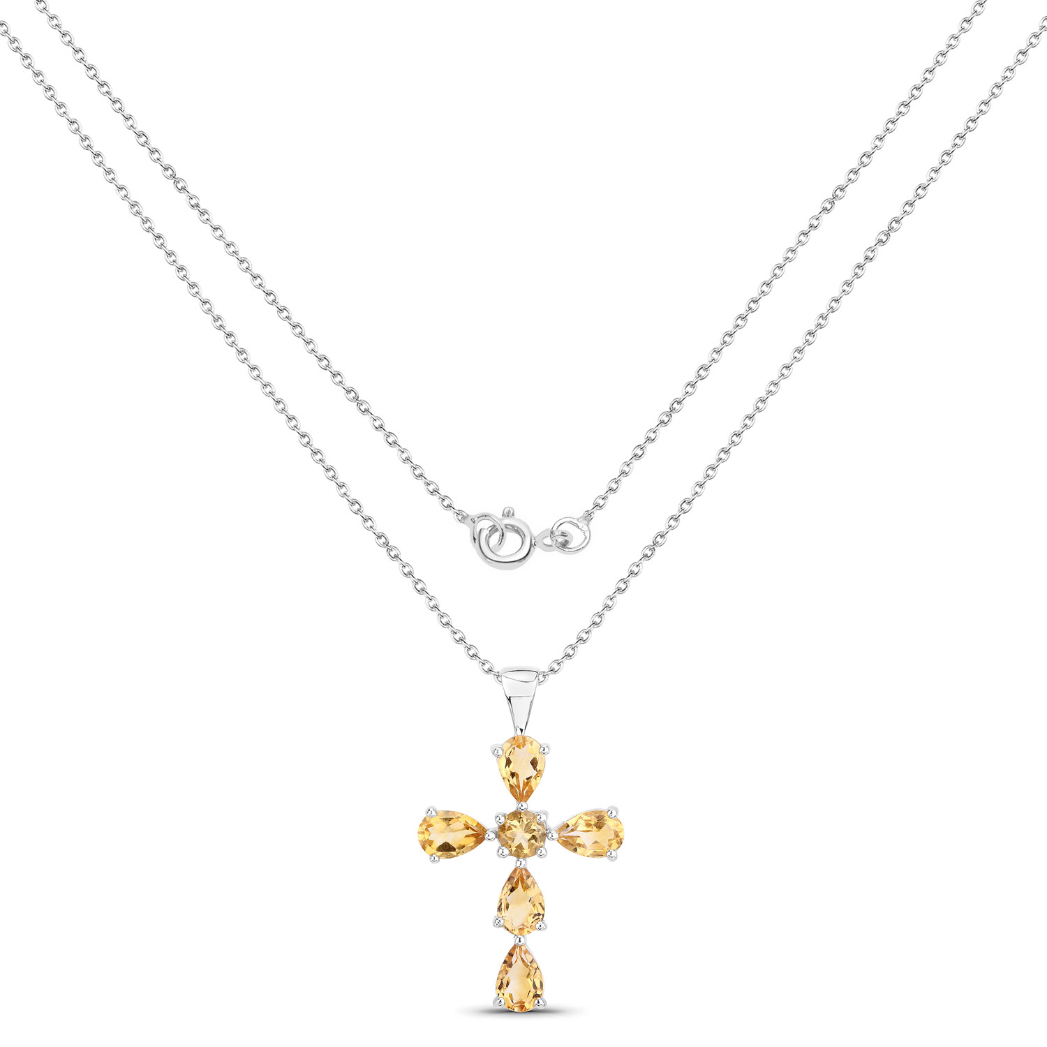 2.08 Carat Genuine Citrine .925 Sterling Silver Pendant