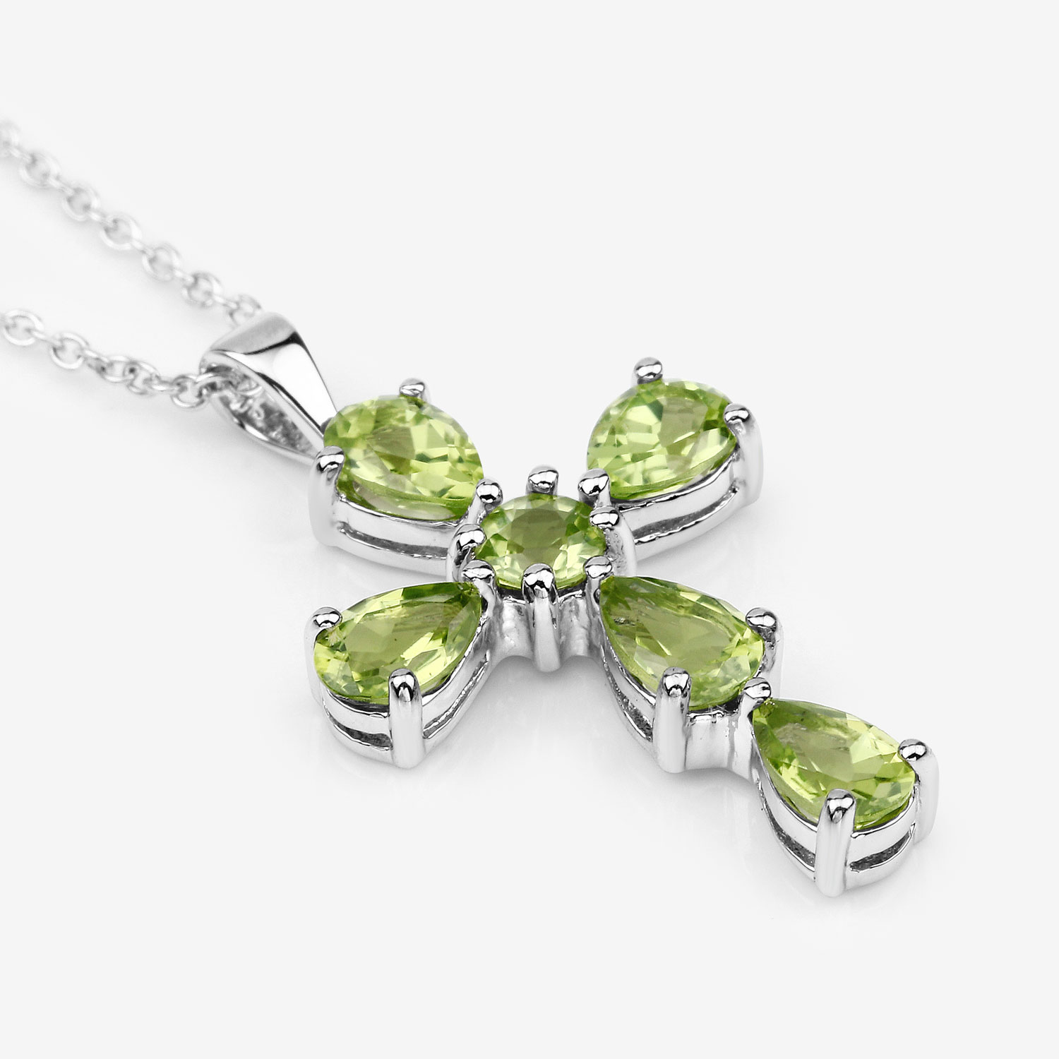 2.24 Carat Genuine Peridot .925 Sterling Silver Pendant