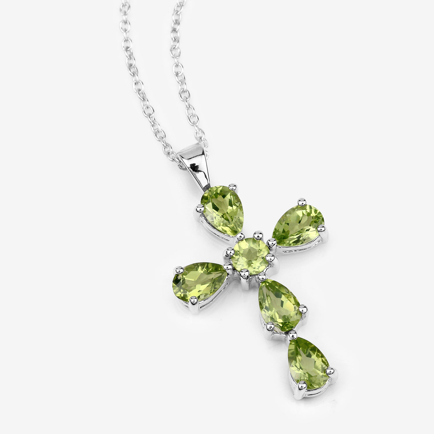2.24 Carat Genuine Peridot .925 Sterling Silver Pendant