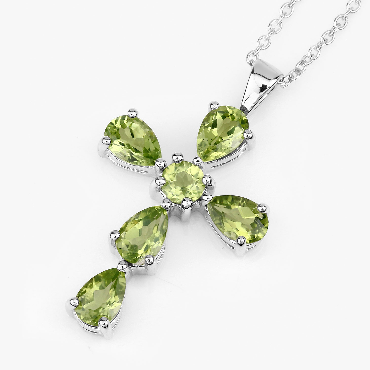 2.24 Carat Genuine Peridot .925 Sterling Silver Pendant