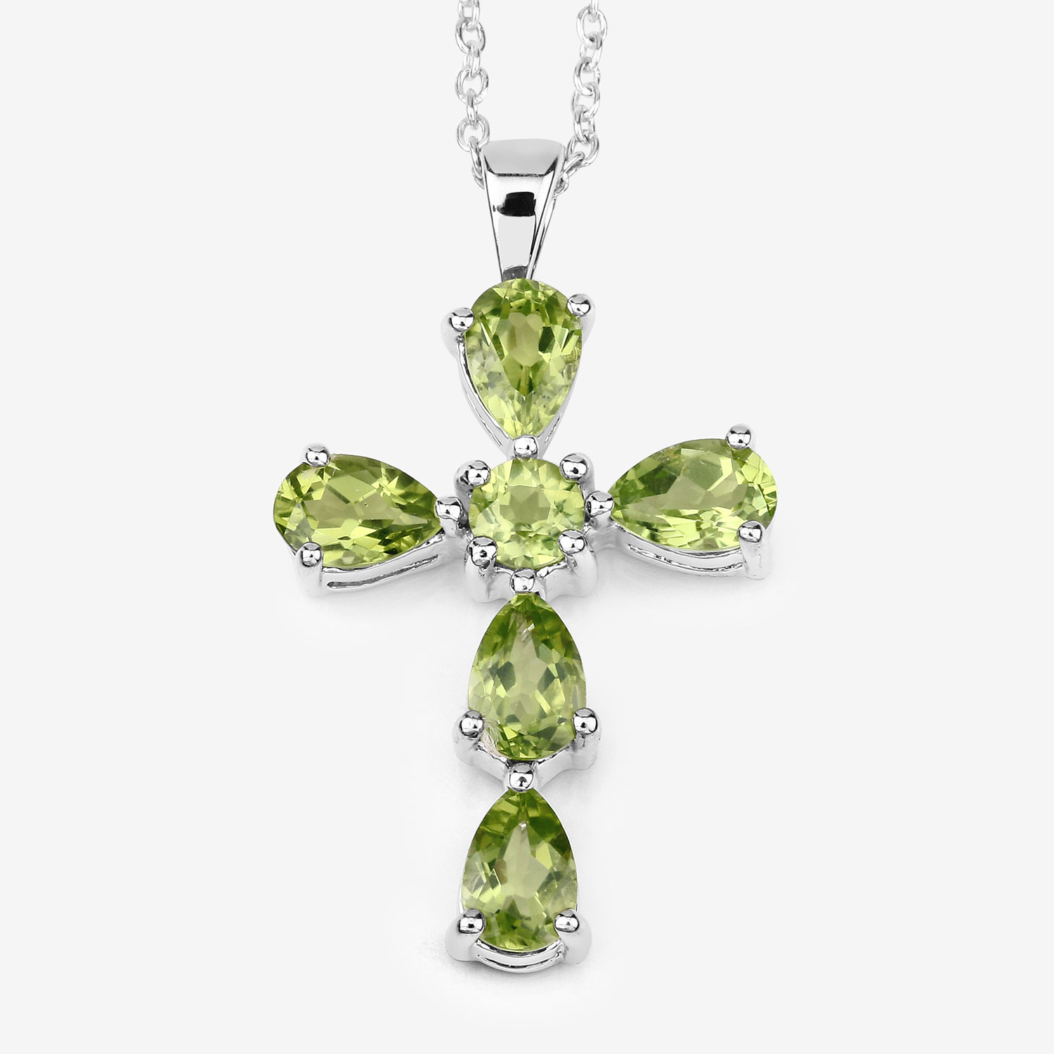 2.24 Carat Genuine Peridot .925 Sterling Silver Pendant