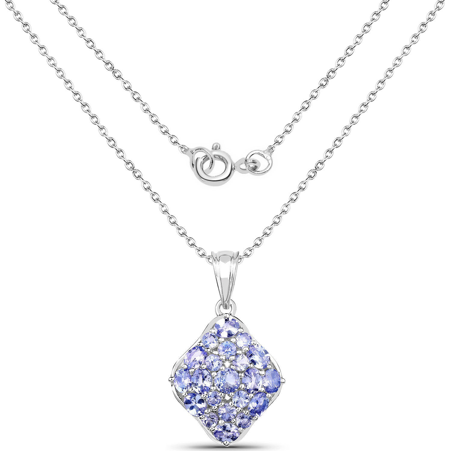2.69 Carat Genuine Tanzanite .925 Sterling Silver Pendant