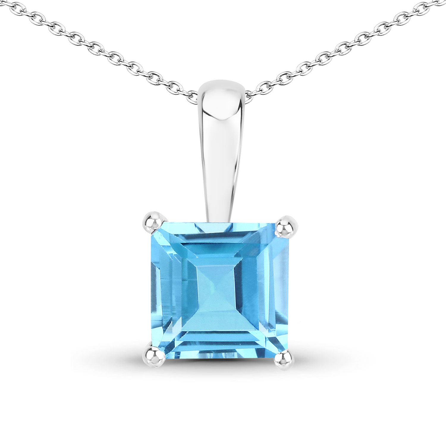1.25 Carat Genuine Swiss Blue Topaz .925 Sterling Silver Pendant