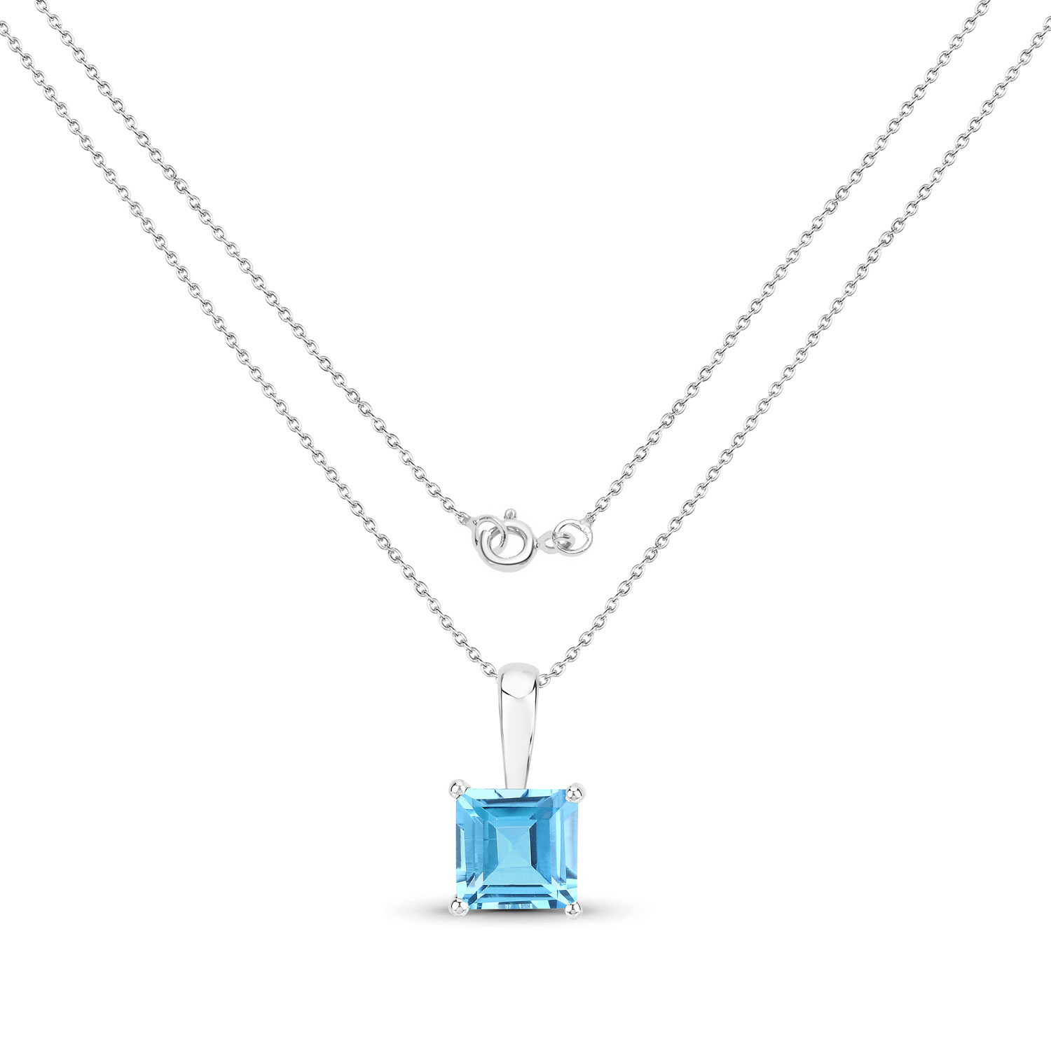 1.25 Carat Genuine Swiss Blue Topaz .925 Sterling Silver Pendant