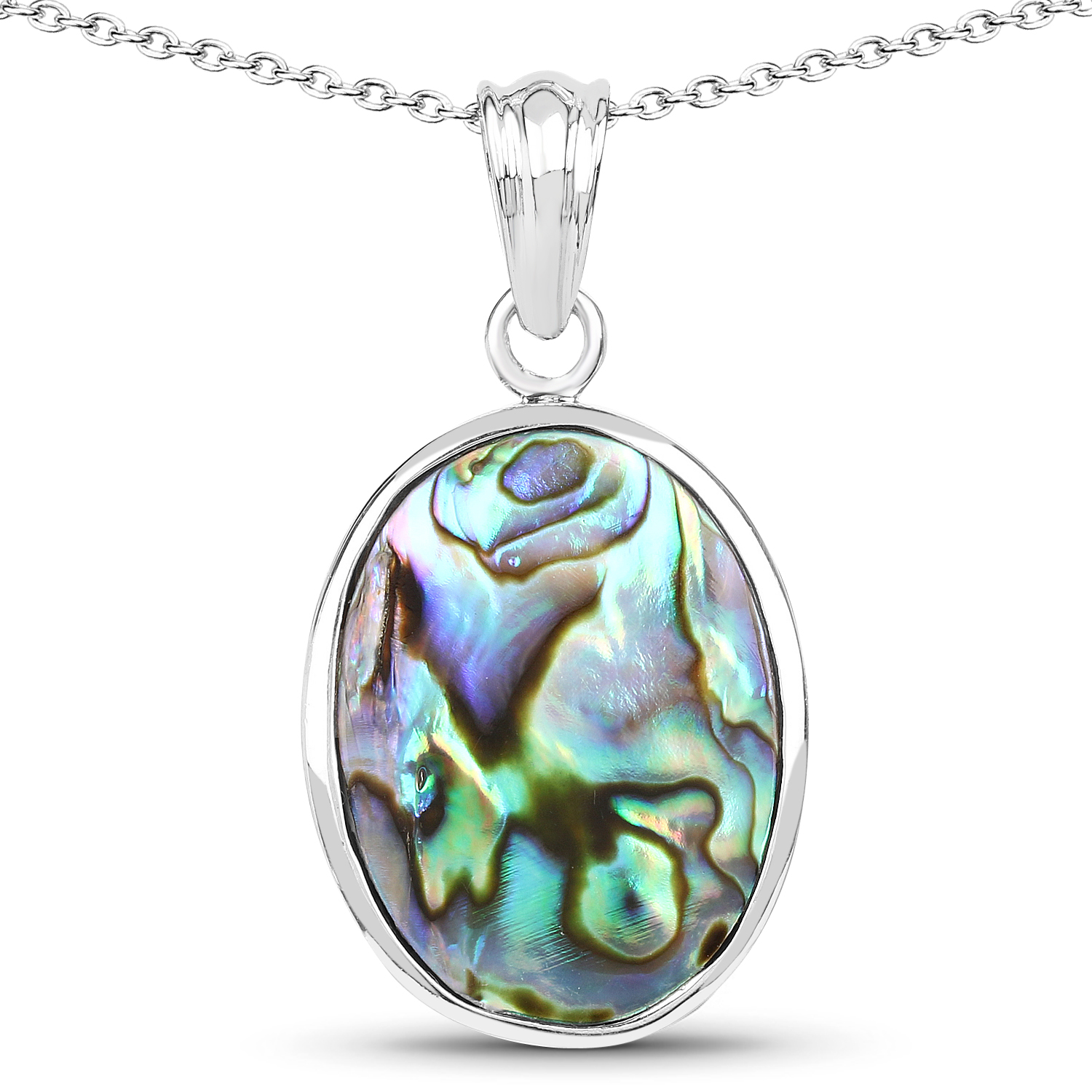 13.80 Carat Genuine Abalone .925 Sterling Silver Pendant