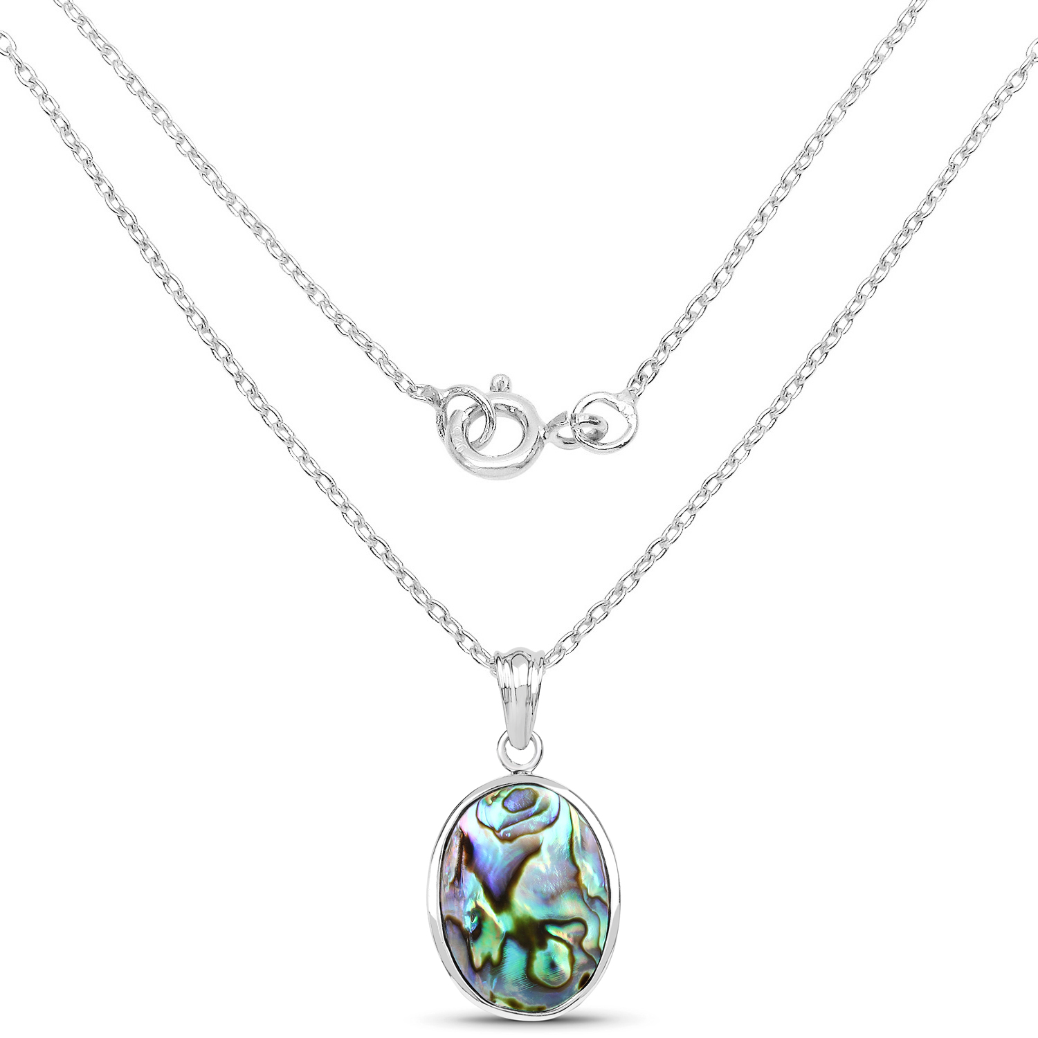 13.80 Carat Genuine Abalone .925 Sterling Silver Pendant