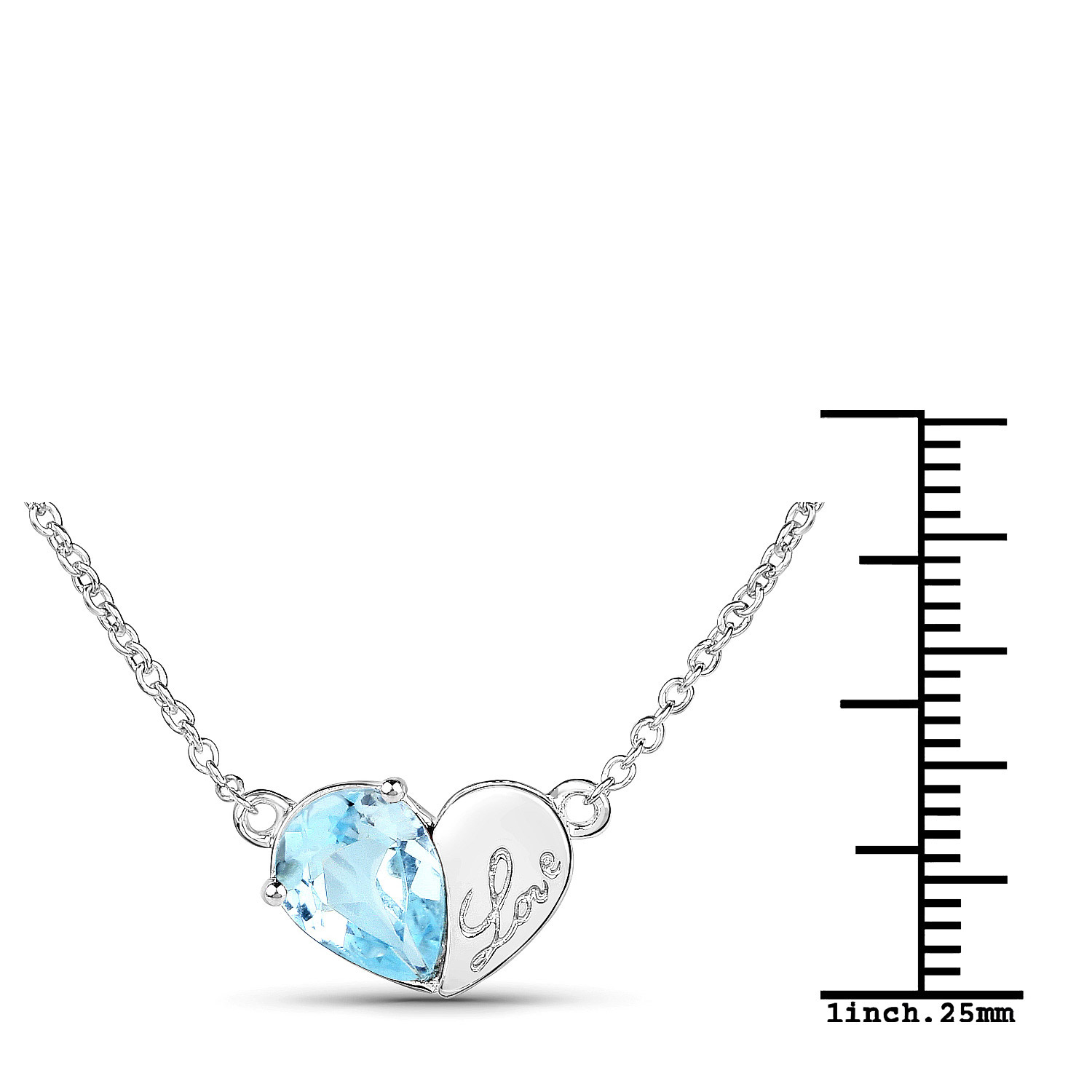 1.90 Carat Genuine Blue Topaz .925 Sterling Silver Pendant