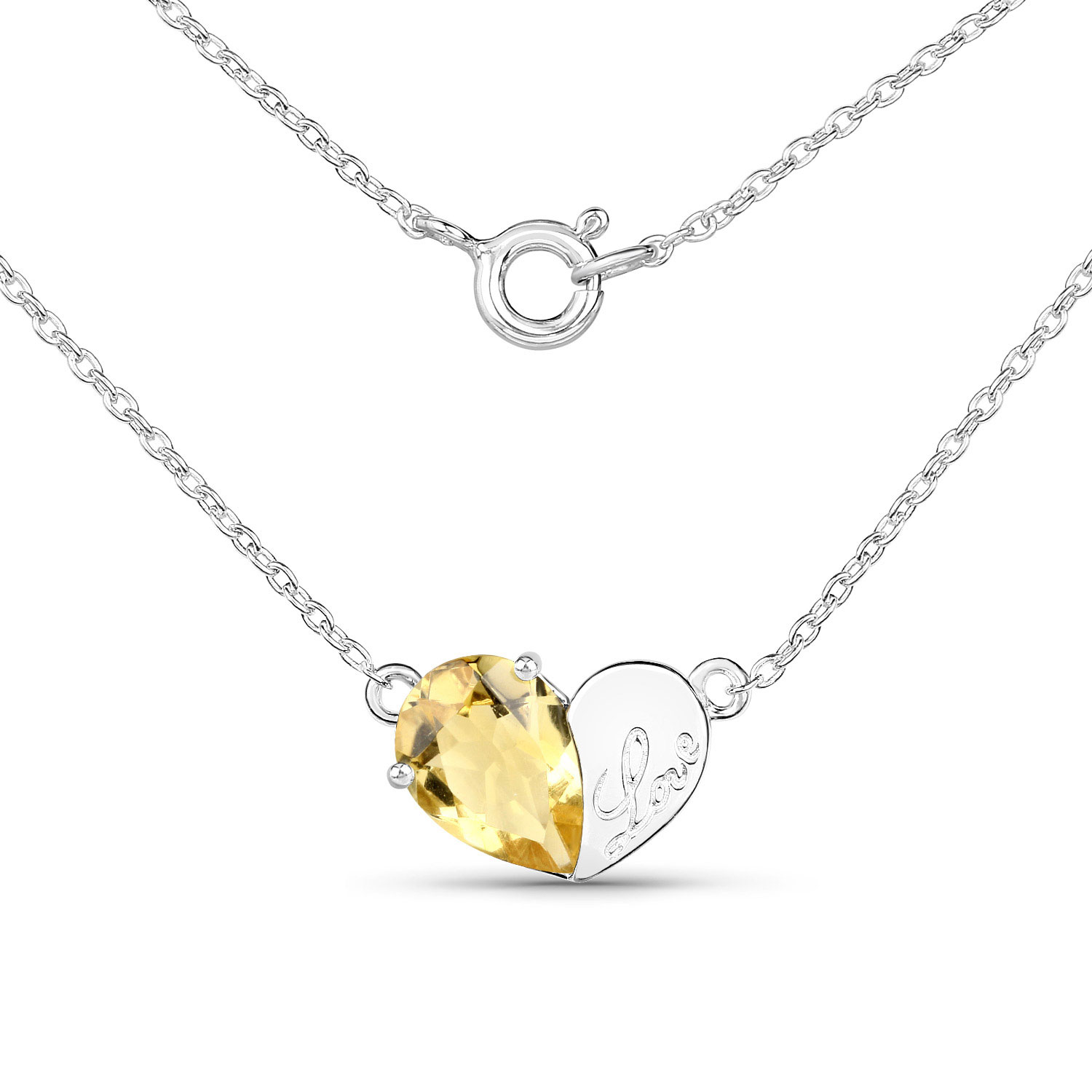 1.35 Carat Genuine Citrine .925 Sterling Silver Pendant