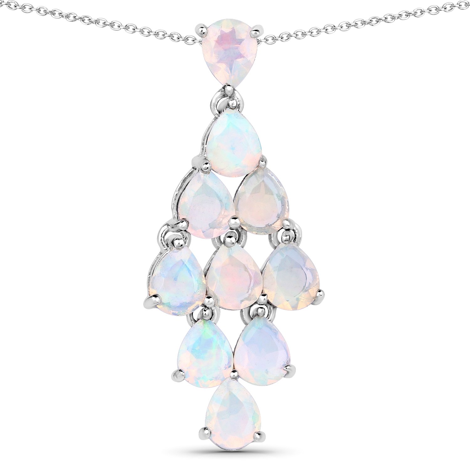 2.00 Carat Genuine Ethiopian Opal .925 Sterling Silver Pendant