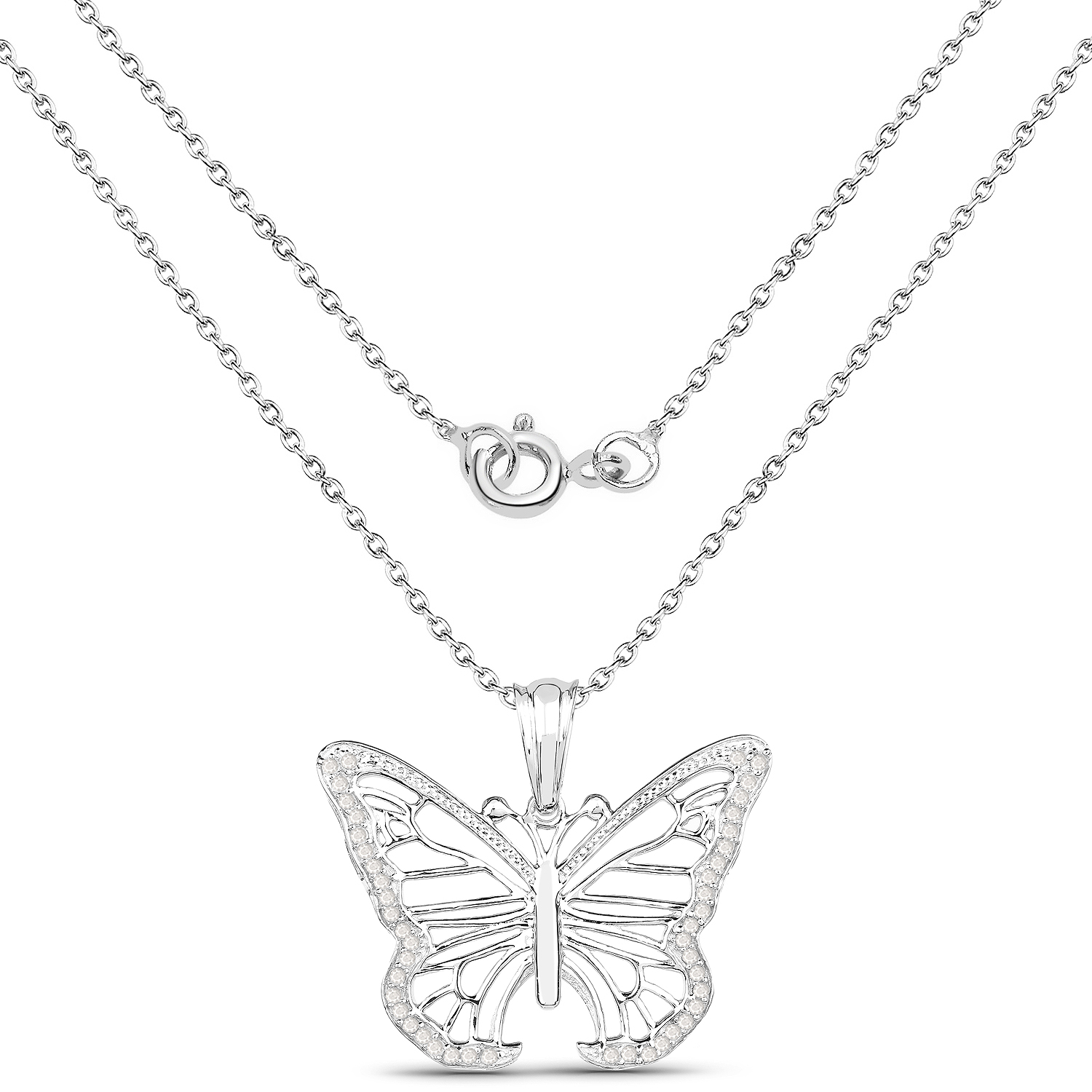 0.30 Carat Genuine White Diamond .925 Sterling Silver Pendant