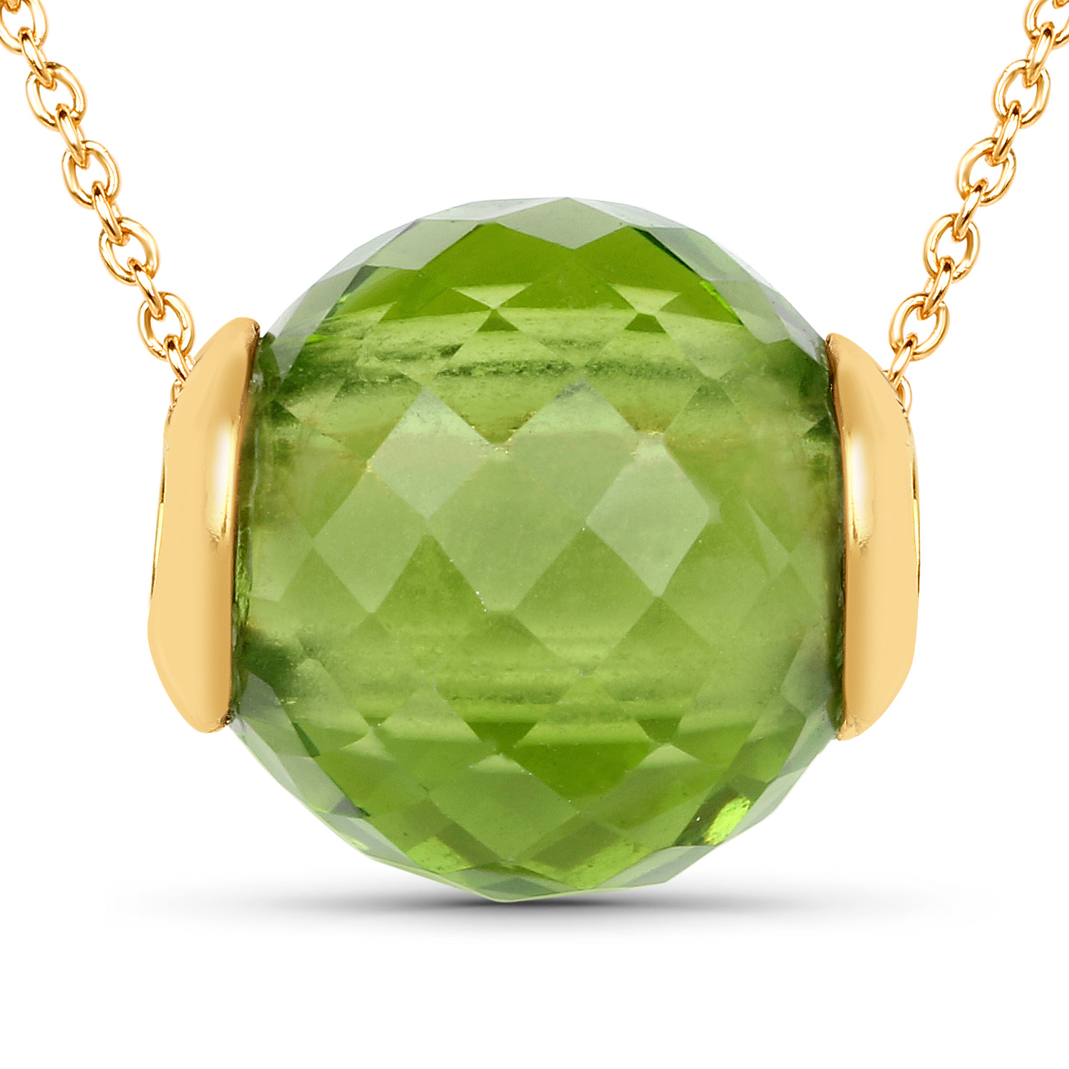 14.60 Carat Genuine Peridot .925 Sterling Silver Pendant