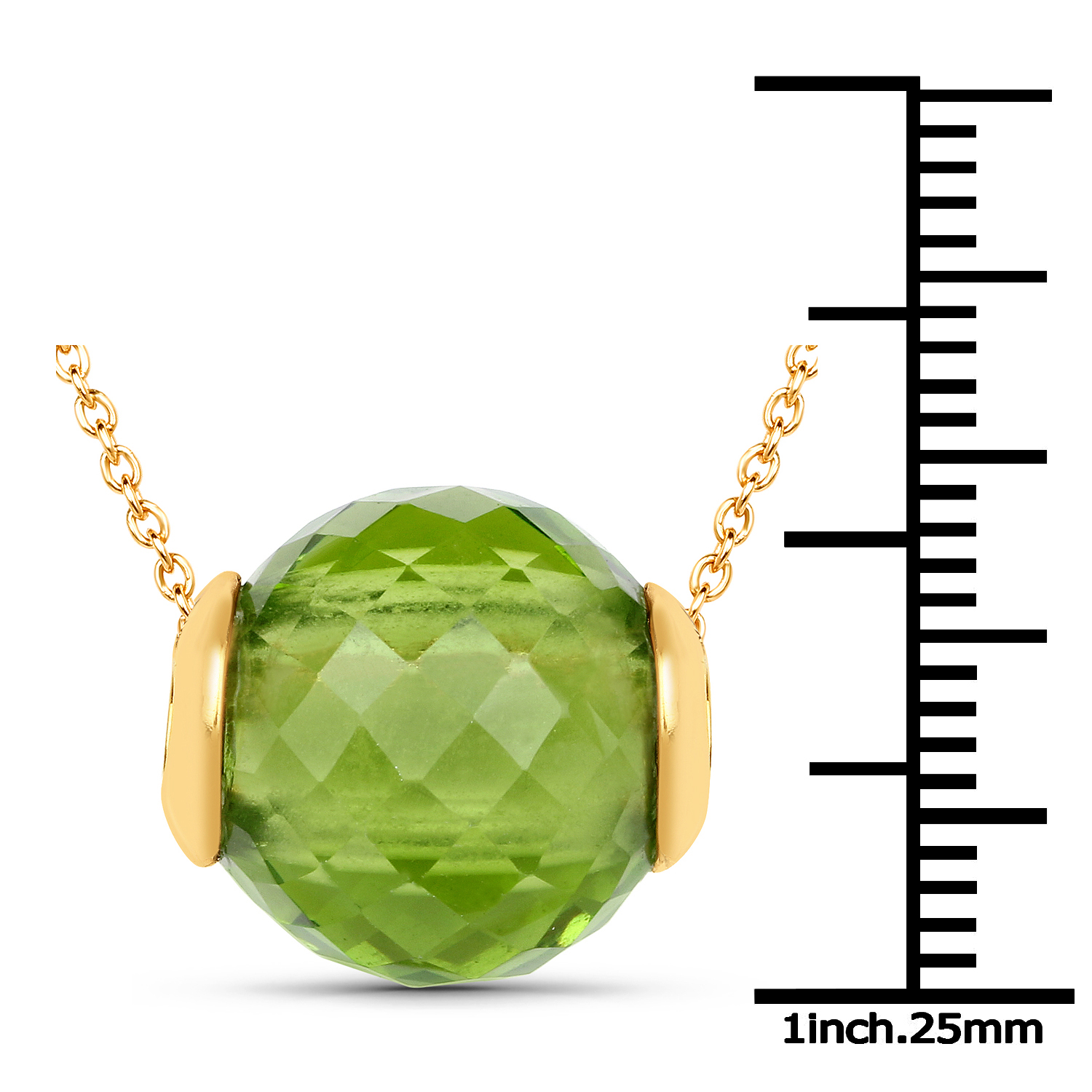 14.60 Carat Genuine Peridot .925 Sterling Silver Pendant
