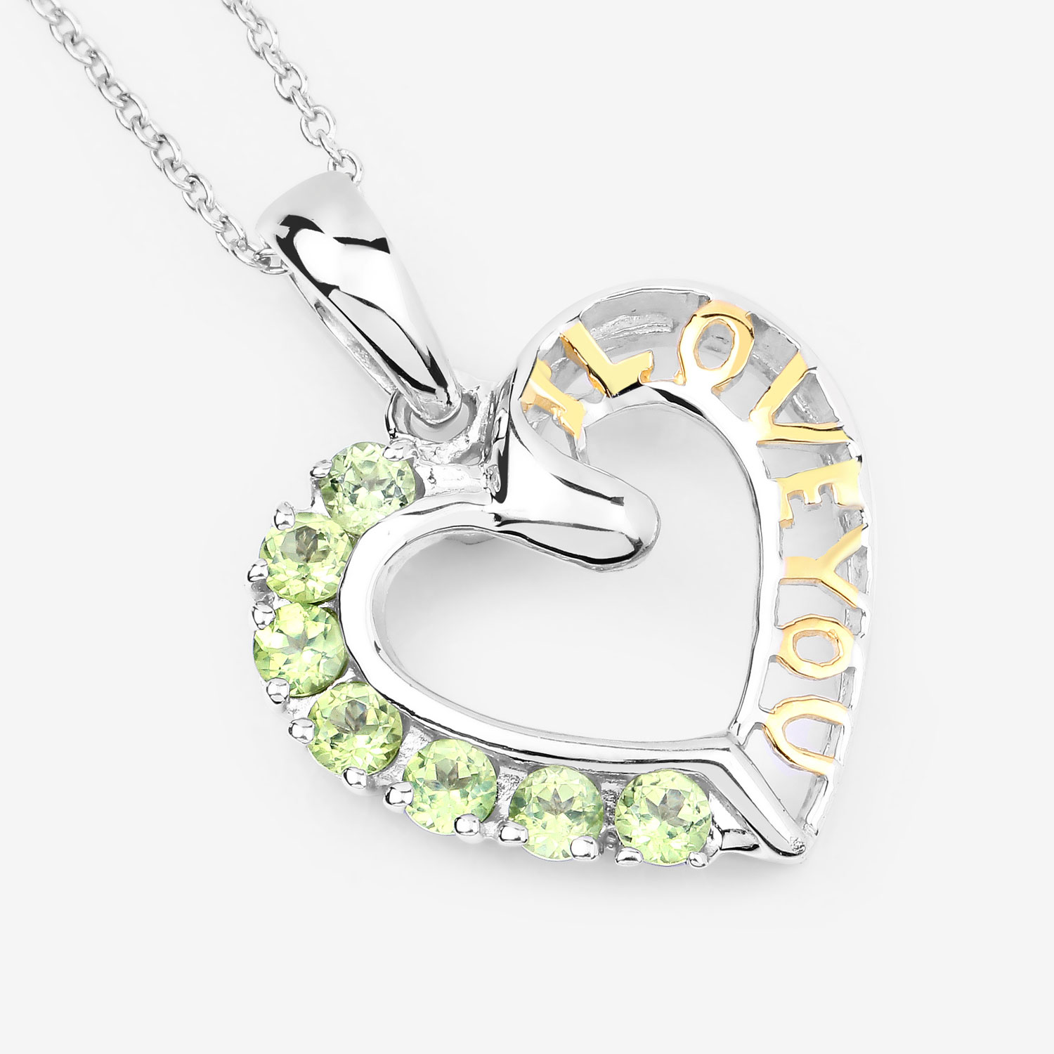 0.70 Carat Genuine Peridot .925 Sterling Silver Pendant
