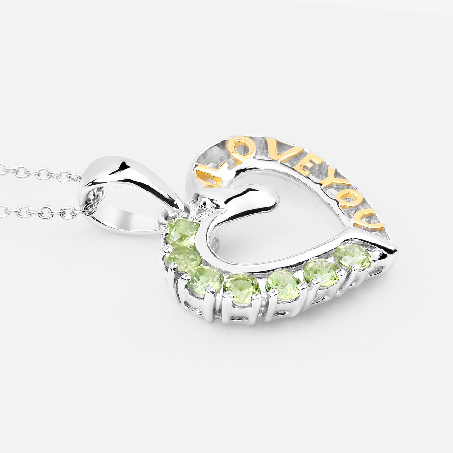 0.70 Carat Genuine Peridot .925 Sterling Silver Pendant
