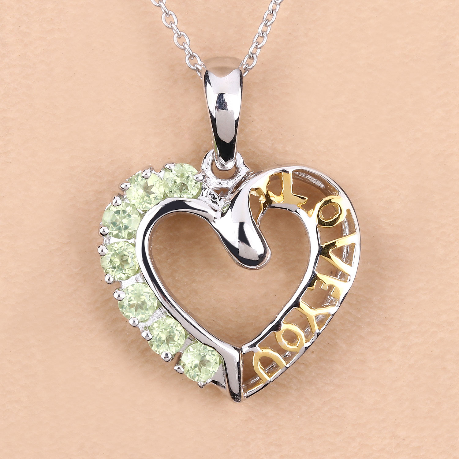 0.70 Carat Genuine Peridot .925 Sterling Silver Pendant