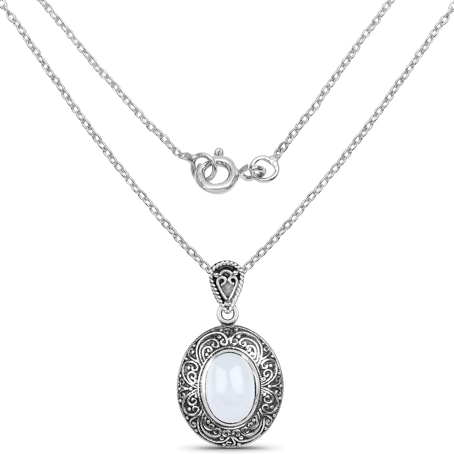 6.33 Carat Genuine Milky Aquamarine .925 Sterling Silver Pendant