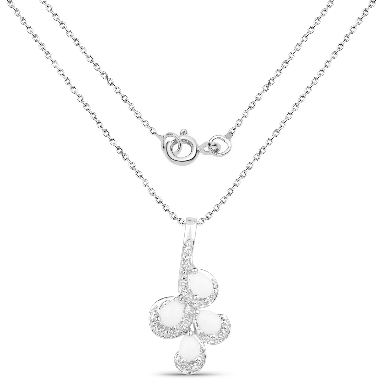 0.60 Carat Genuine Opal .925 Sterling Silver Pendant