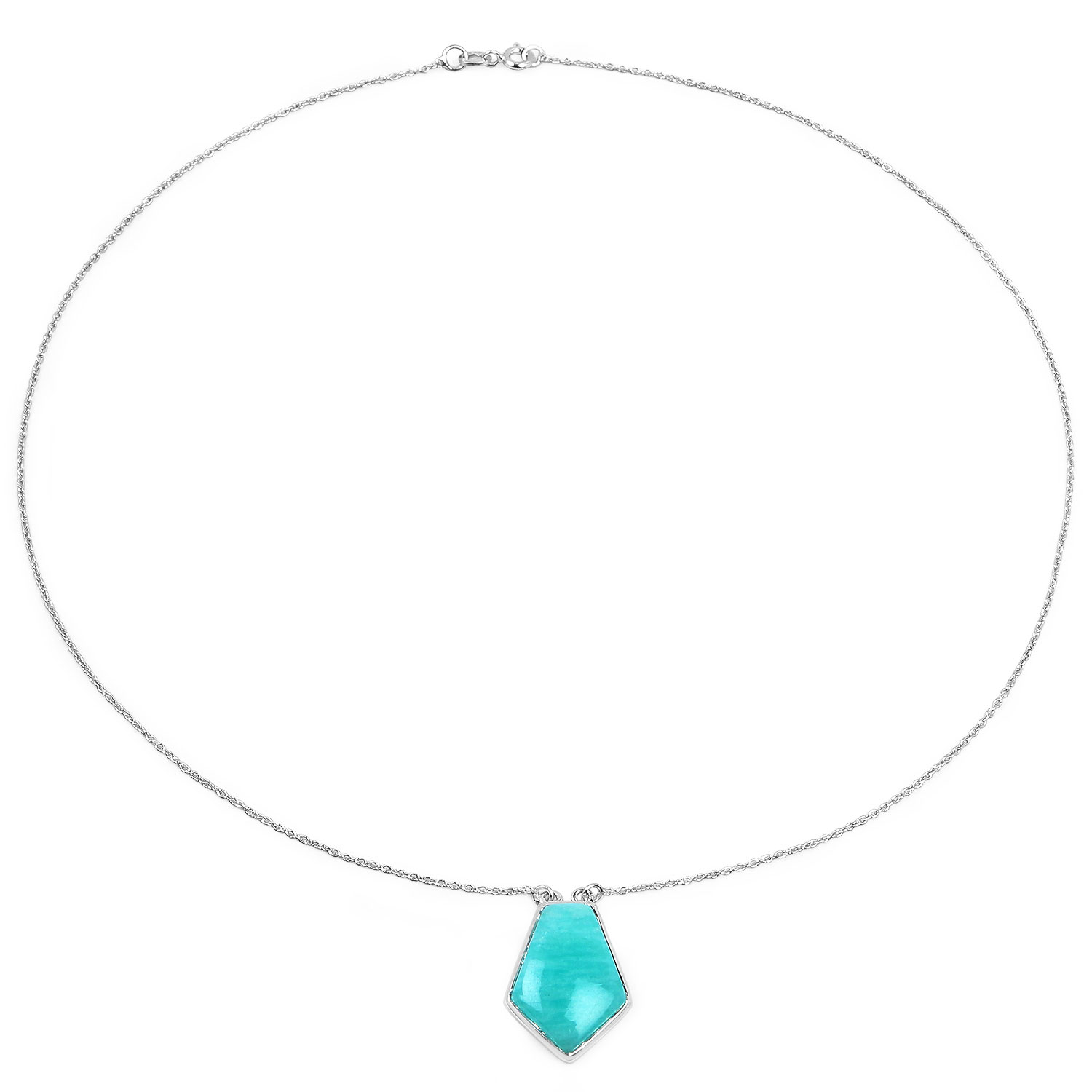 10.26 Carat Genuine Amazonite .925 Sterling Silver Pendant