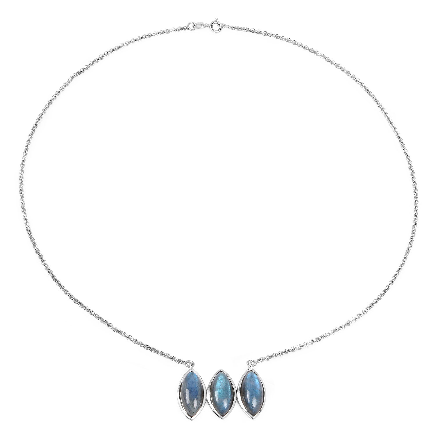 11.21 Carat Genuine Labradorite .925 Sterling Silver Pendant