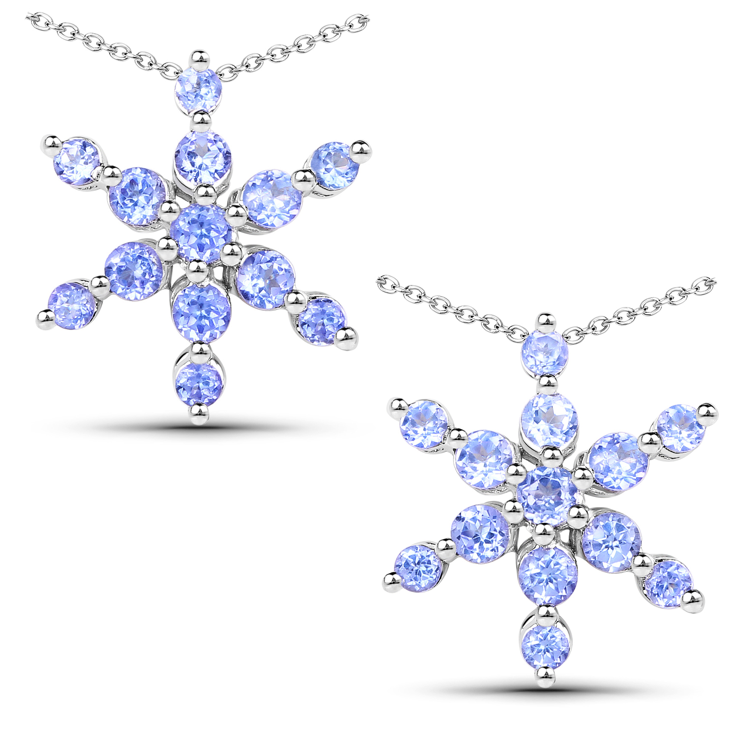 0.70 Carat Genuine Tanzanite .925 Sterling Silver Pendant