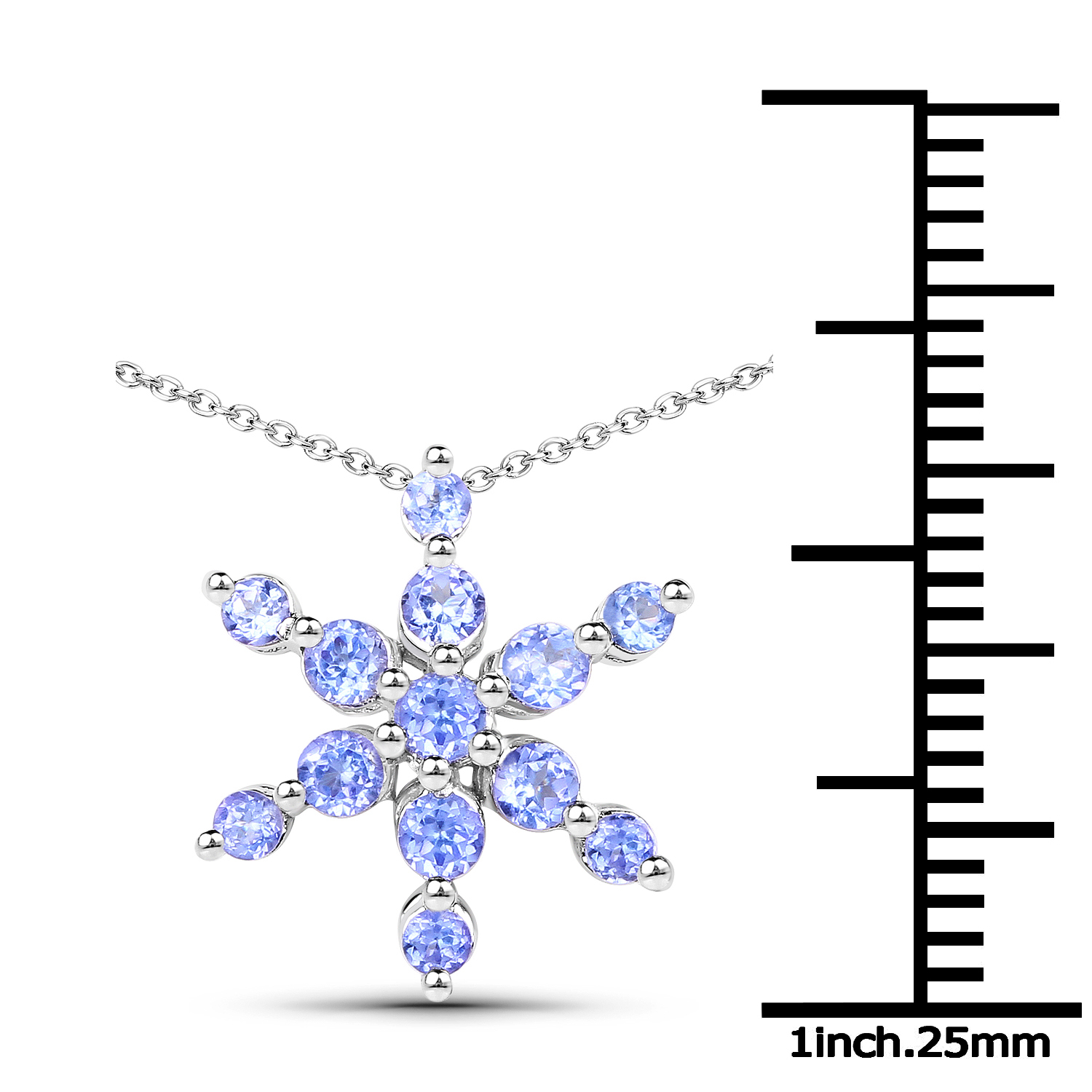 0.70 Carat Genuine Tanzanite .925 Sterling Silver Pendant