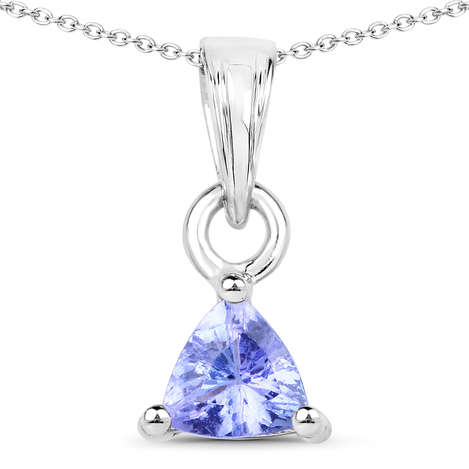 0.43 Carat Genuine Tanzanite .925 Sterling Silver Pendant