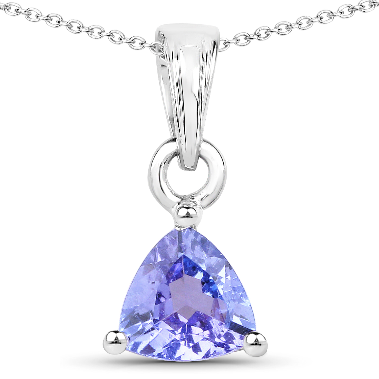0.75 Carat Genuine Tanzanite .925 Sterling Silver Pendant