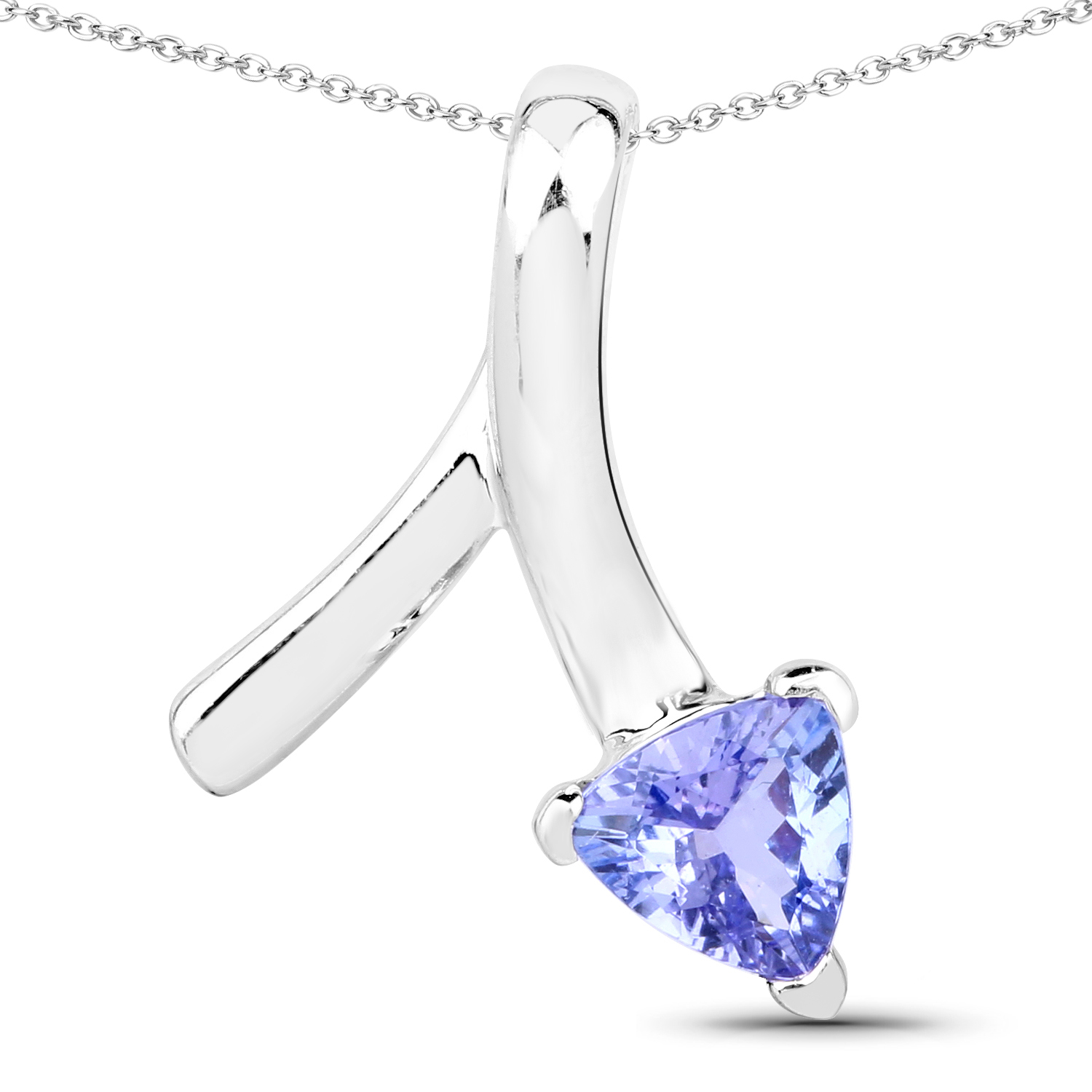 0.43 Carat Genuine Tanzanite .925 Sterling Silver Pendant