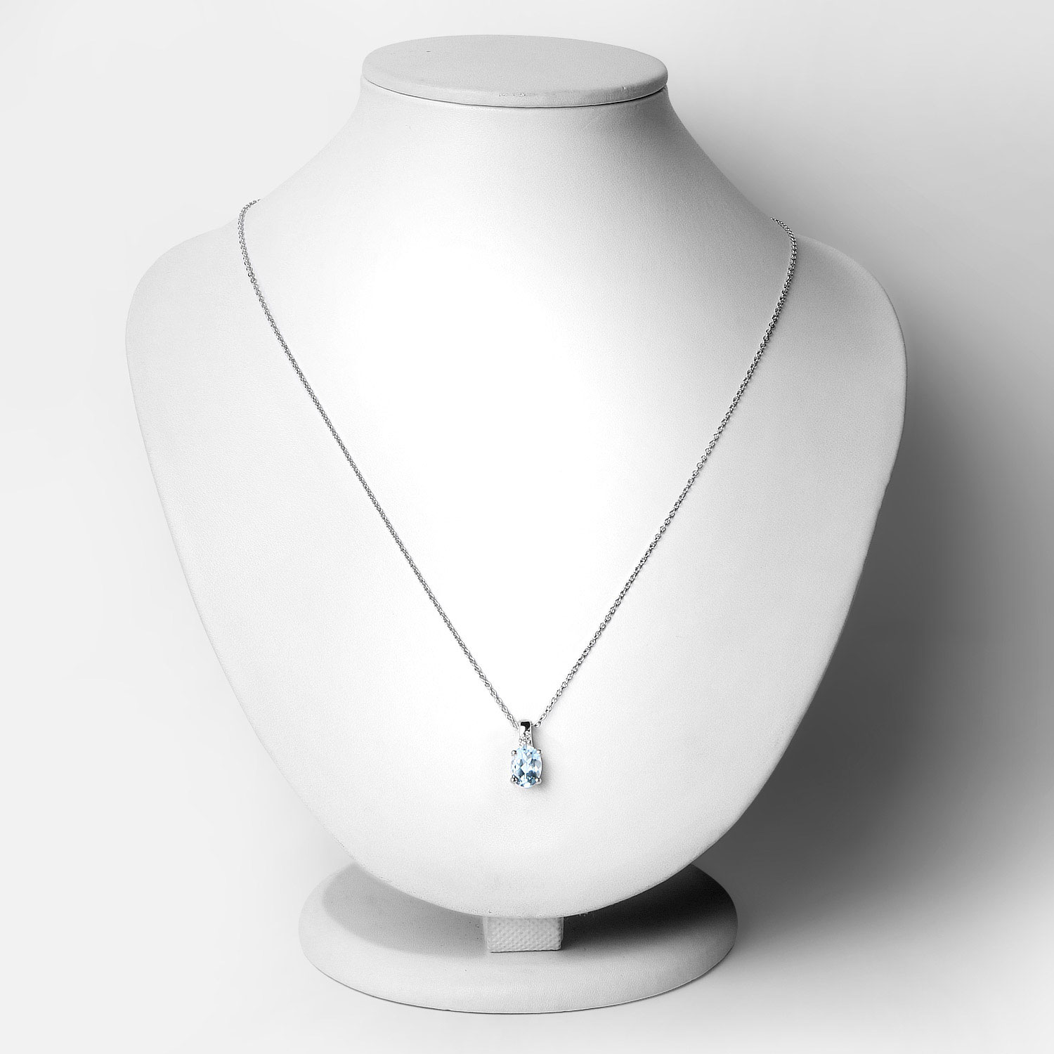 1.62 Carat Genuine Blue Topaz and White Zircon .925 Sterling Silver Pendant