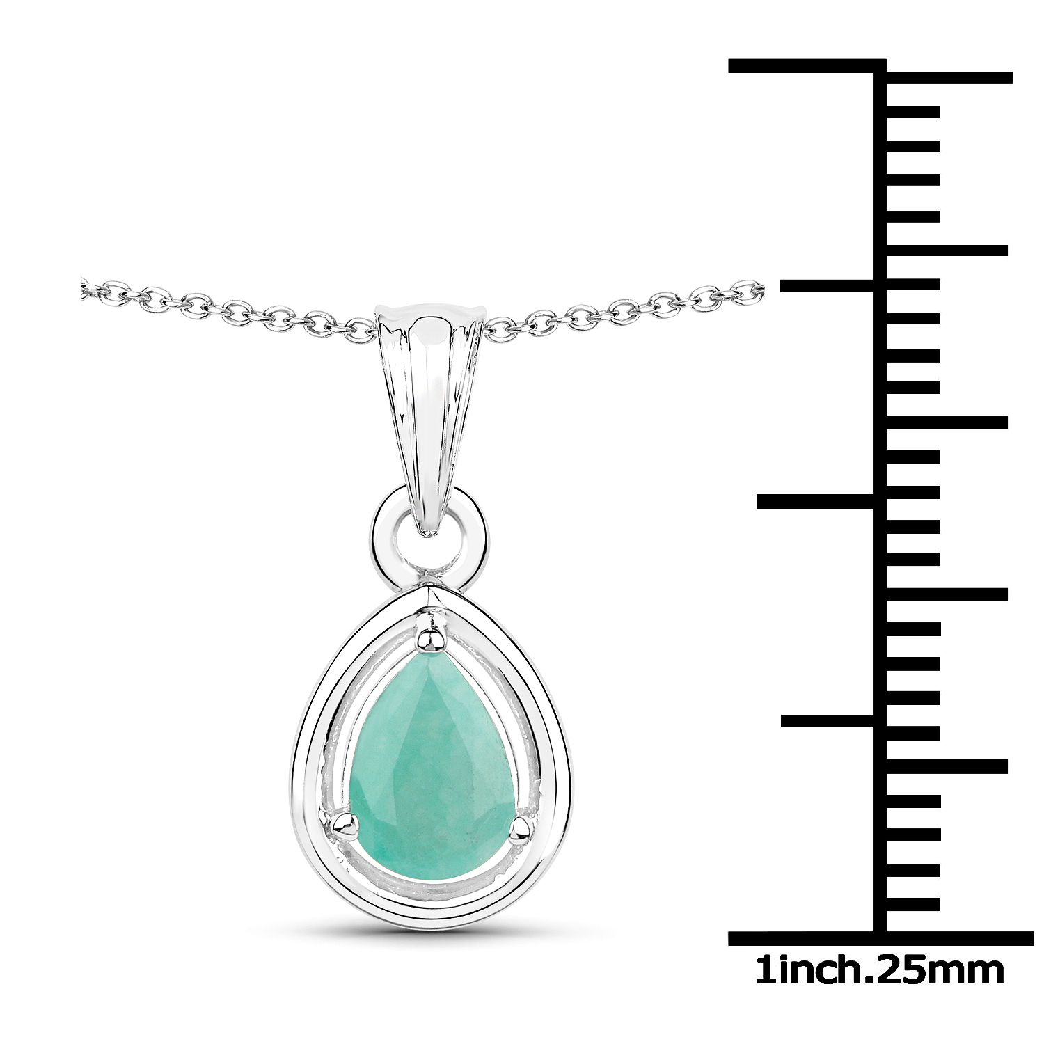 0.62 Carat Genuine Emerald .925 Sterling Silver Pendant