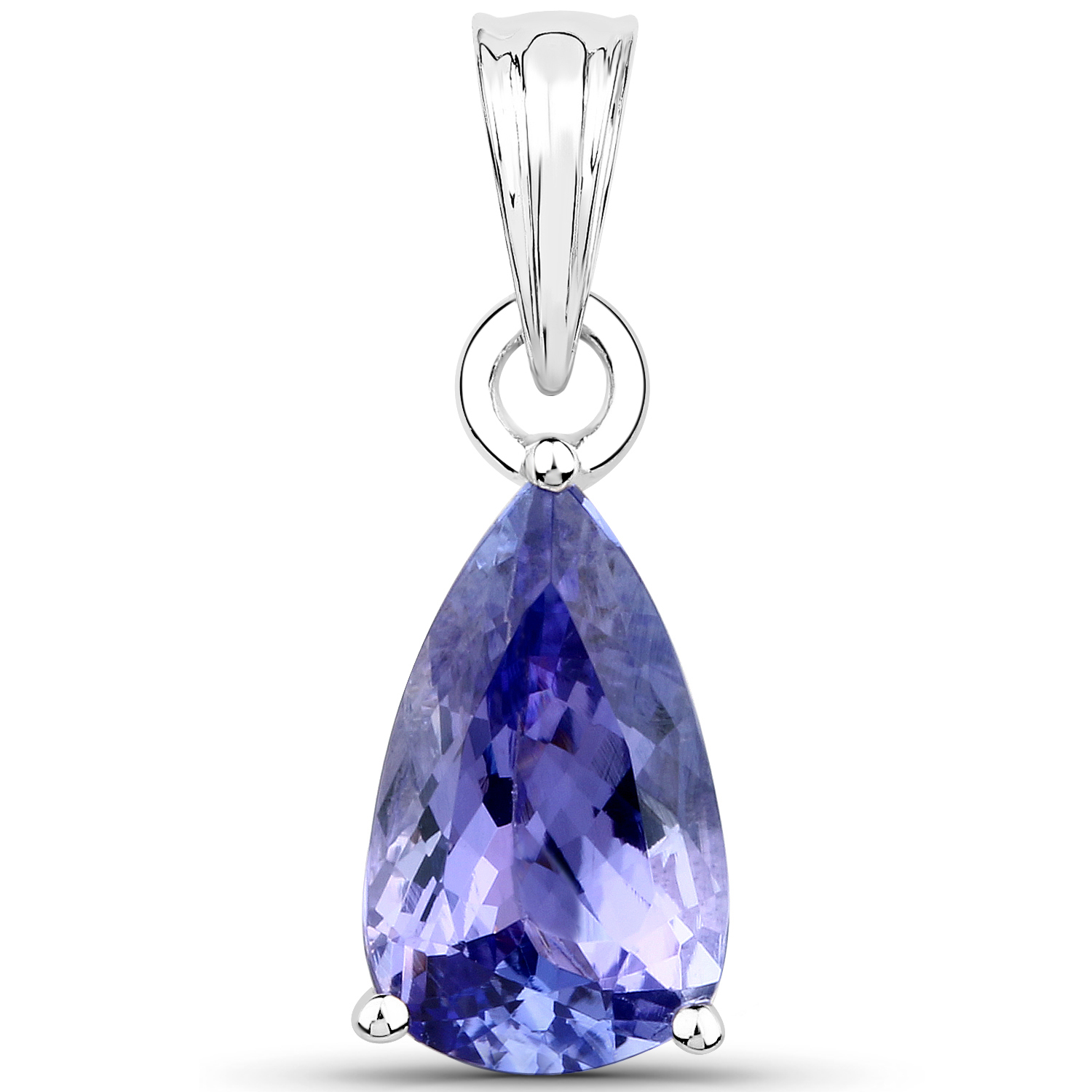14K White Gold 2.03 Carat Genuine Tanzanite Pendant
