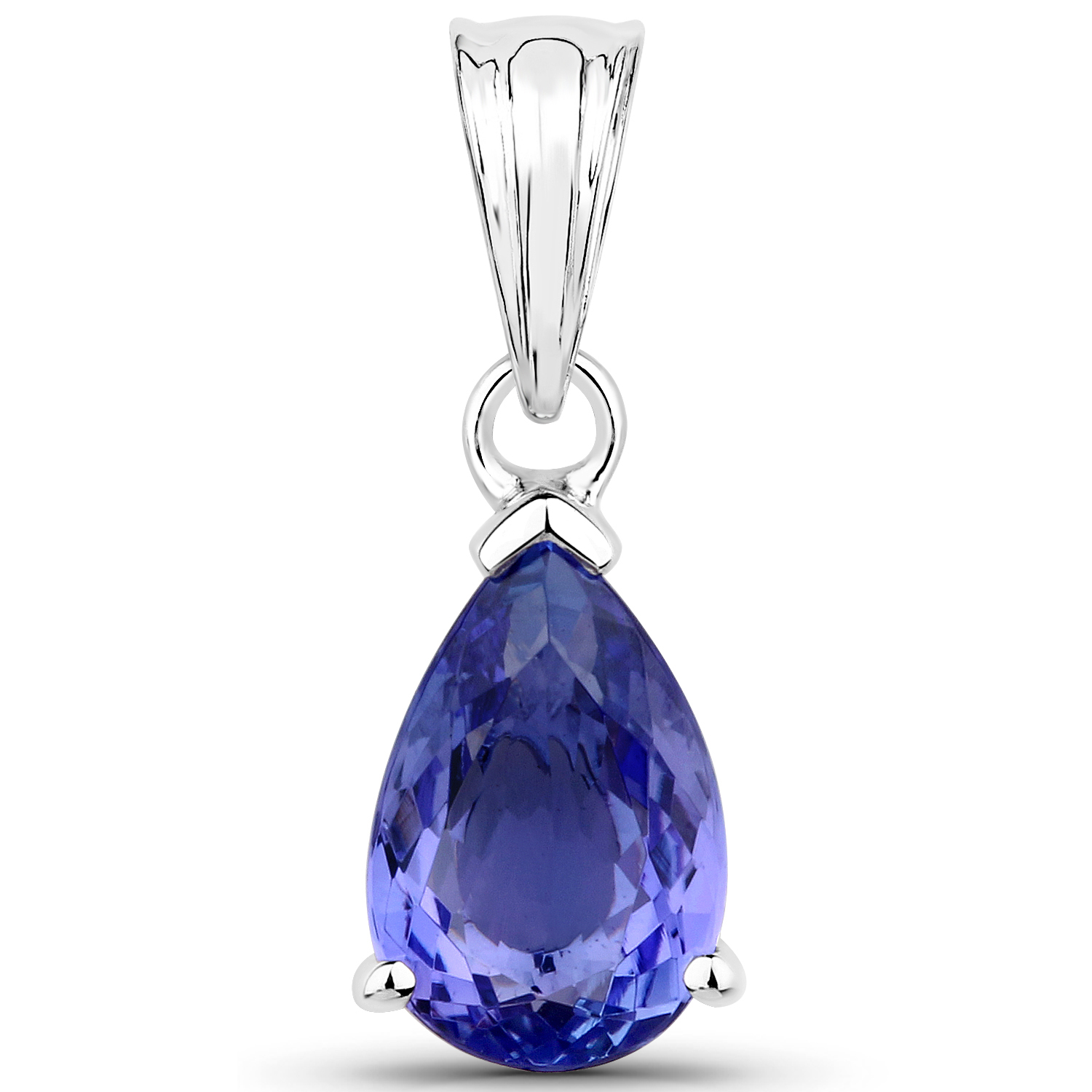 14K White Gold 1.26 Carat Genuine Tanzanite Pendant