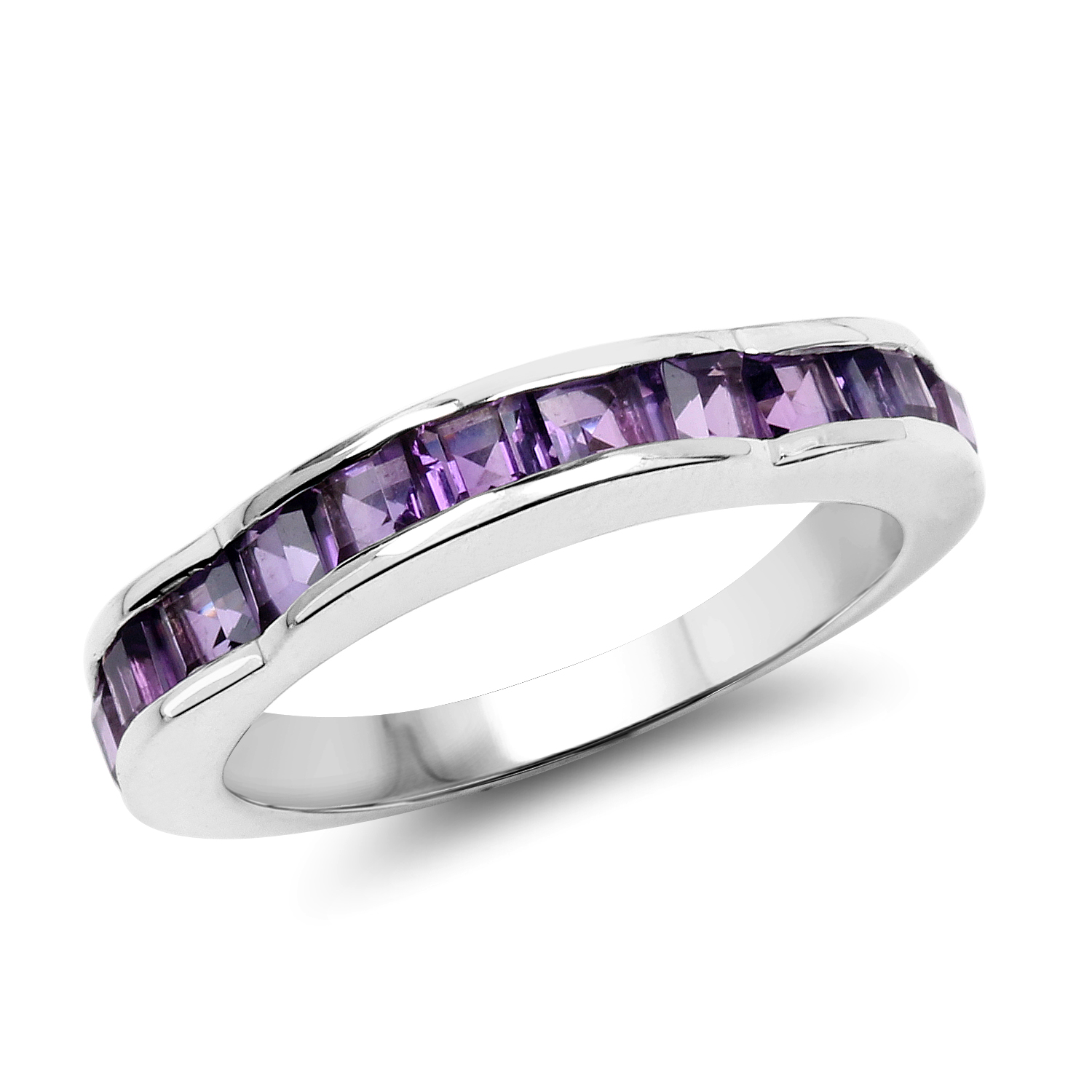 1.68 Carat Genuine Amethyst .925 Sterling Silver Ring