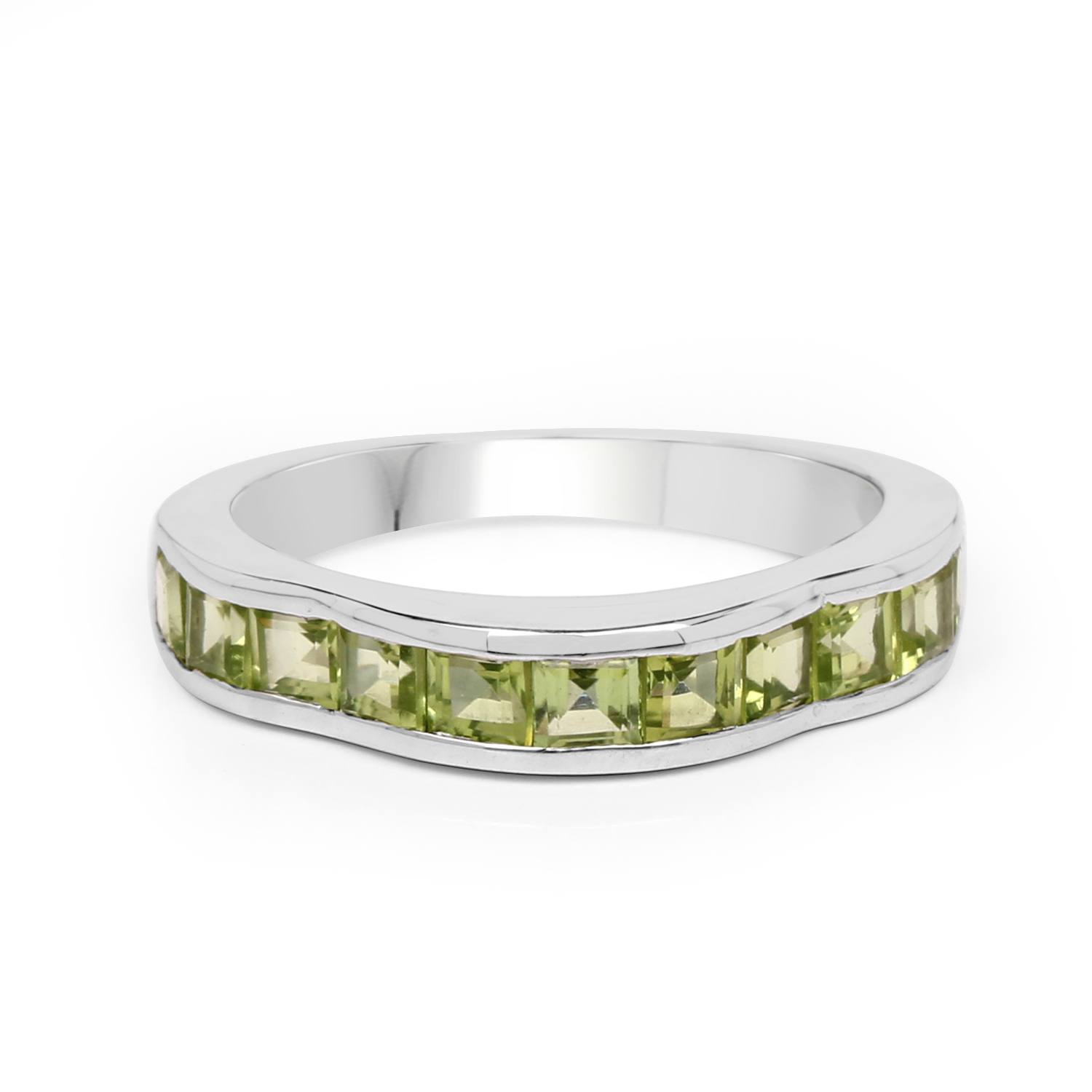 1.68 Carat Genuine Peridot .925 Sterling Silver Ring