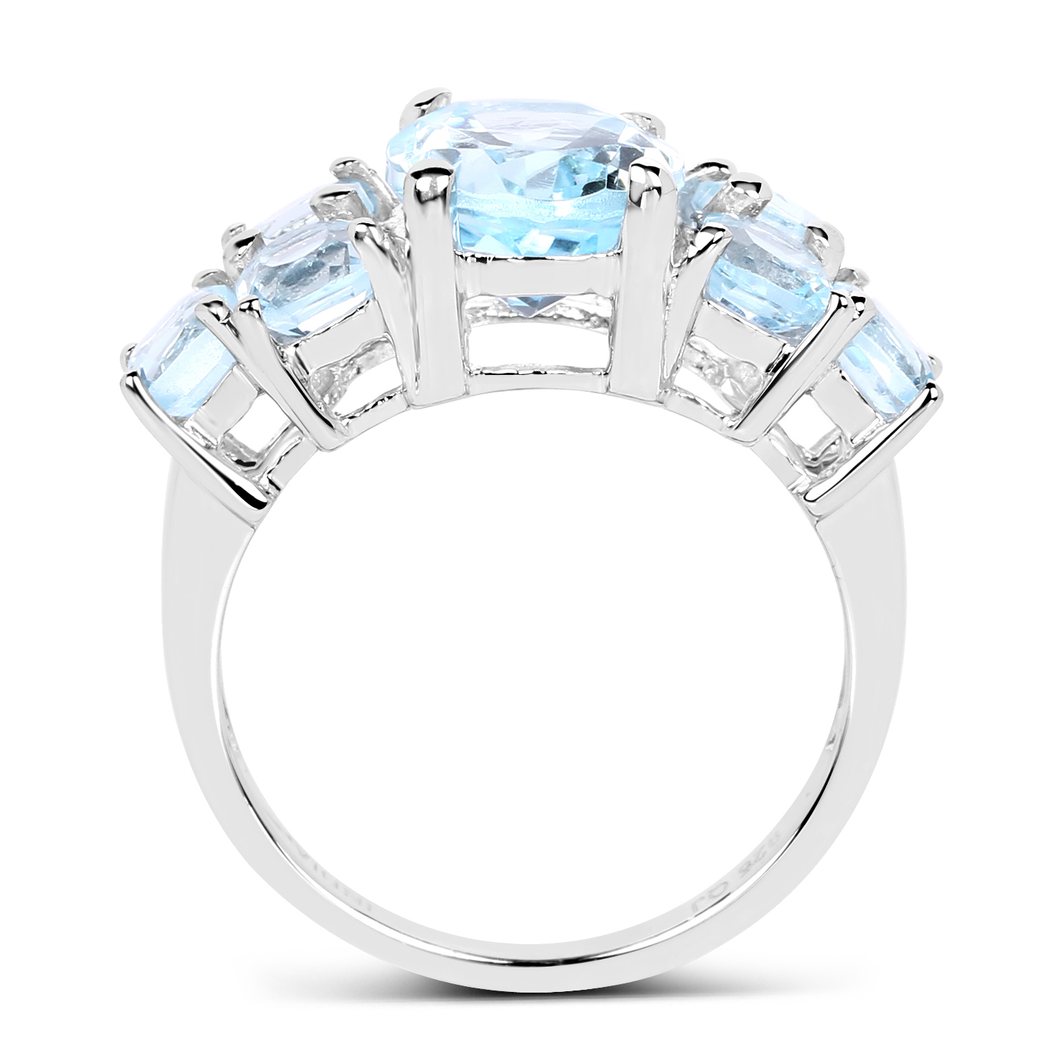 5.65 Carat Genuine Blue Topaz .925 Sterling Silver Ring